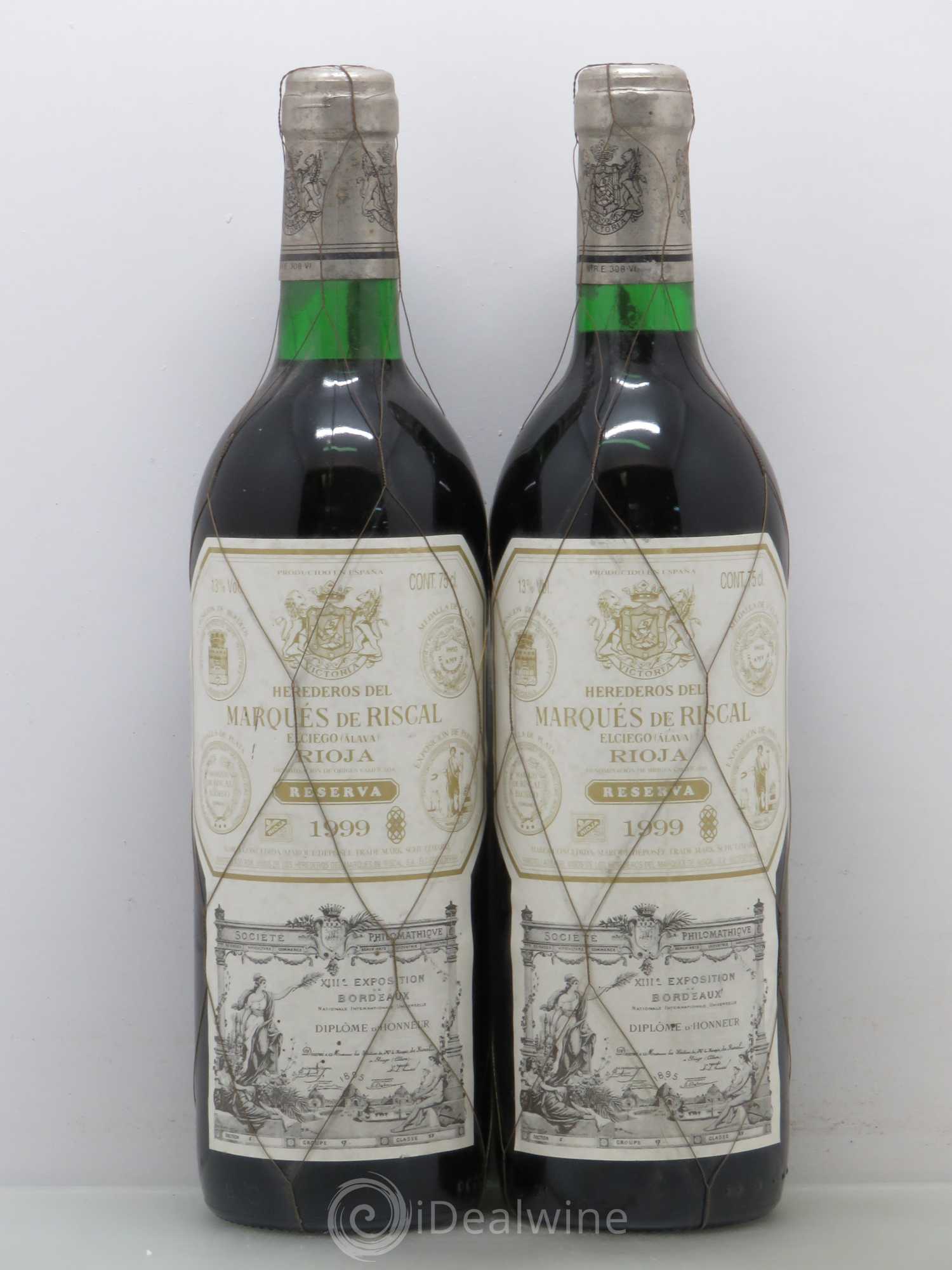 Rioja DOCA Reserva Marqués de Riscal 1999 - Posten von 2 Flaschen - 0