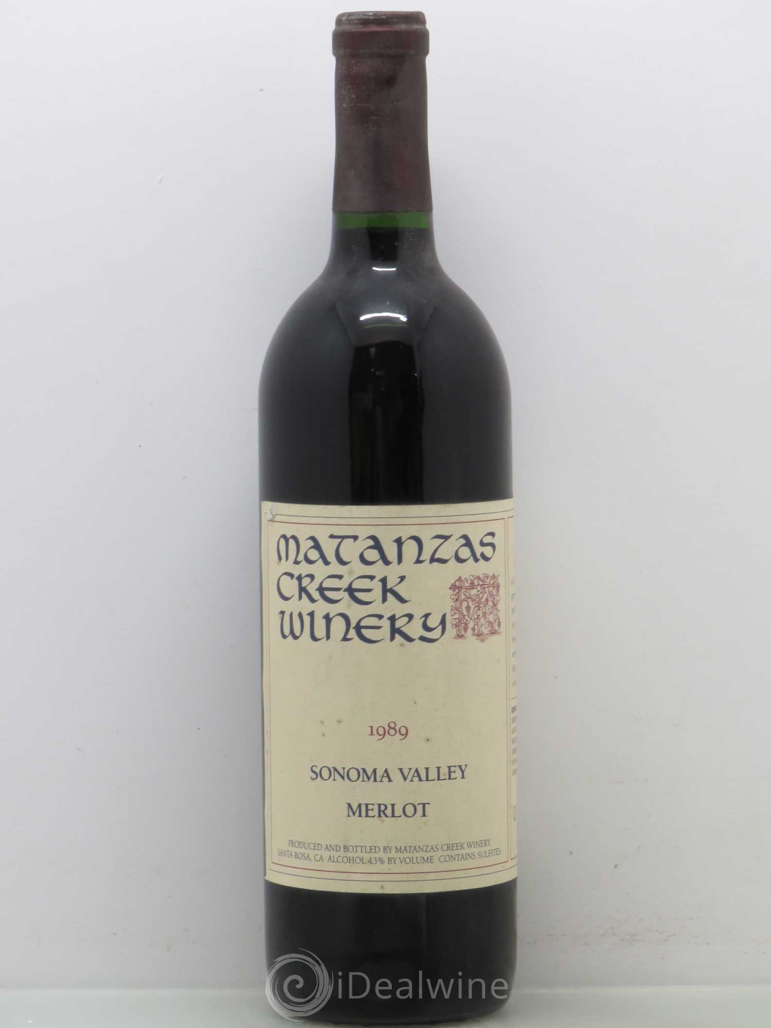 USA Matanzas Creek Sonoma Valley Merlot (sans prix de réserve) 1989 - Posten von 1 Flasche - 0