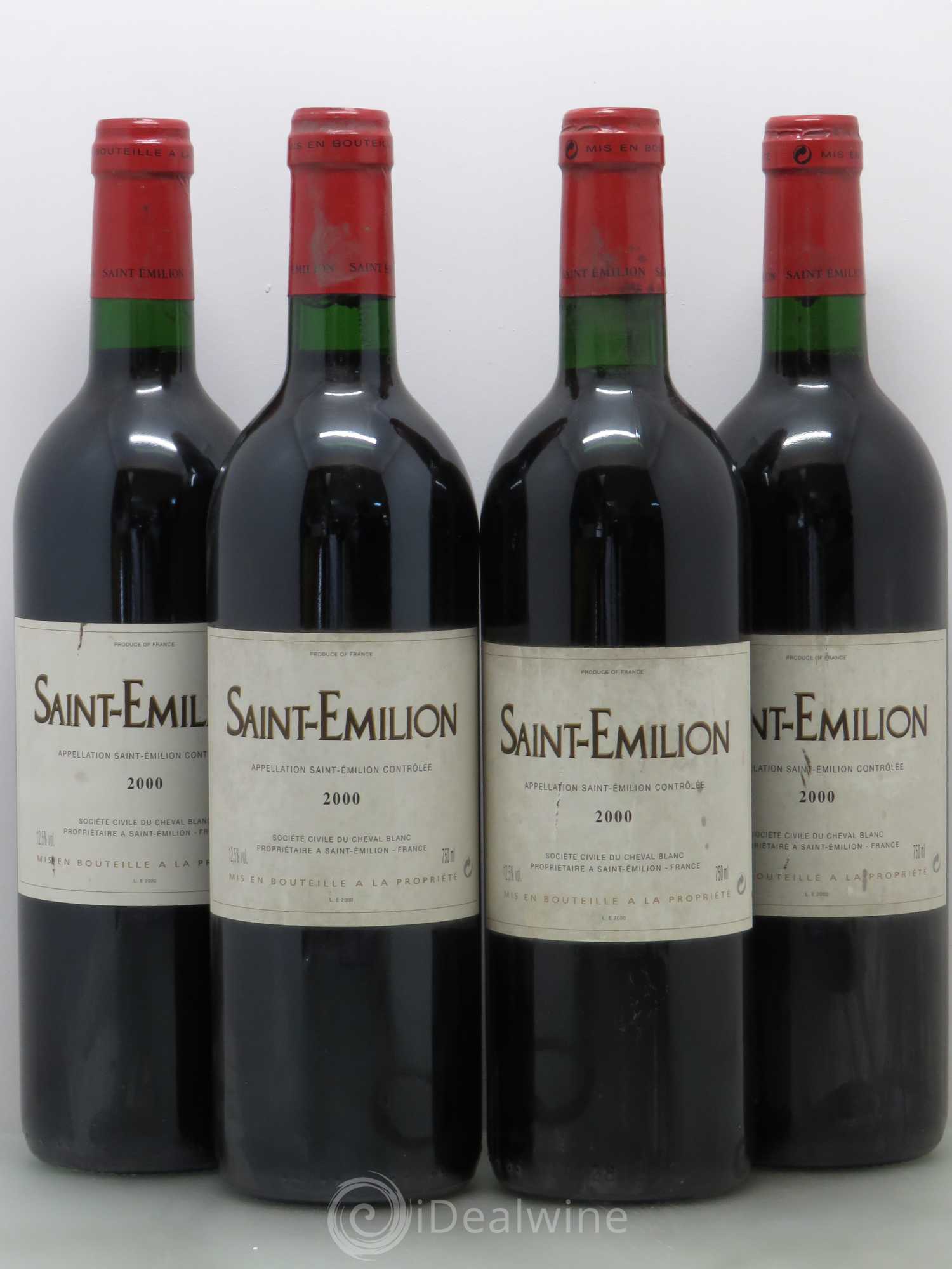 Bordeaux Saint Emilion Du Château Cheval Blanc (sans prix de réserve) 2000 - Posten von 4 Flaschen - 0