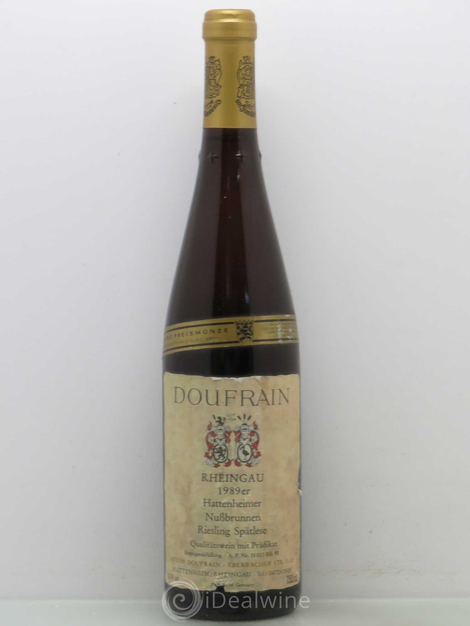 Riesling Anton Doufrain Hattenheimer Nussbrunnen Spätlese 1989 - Posten von 1 Flasche - 0