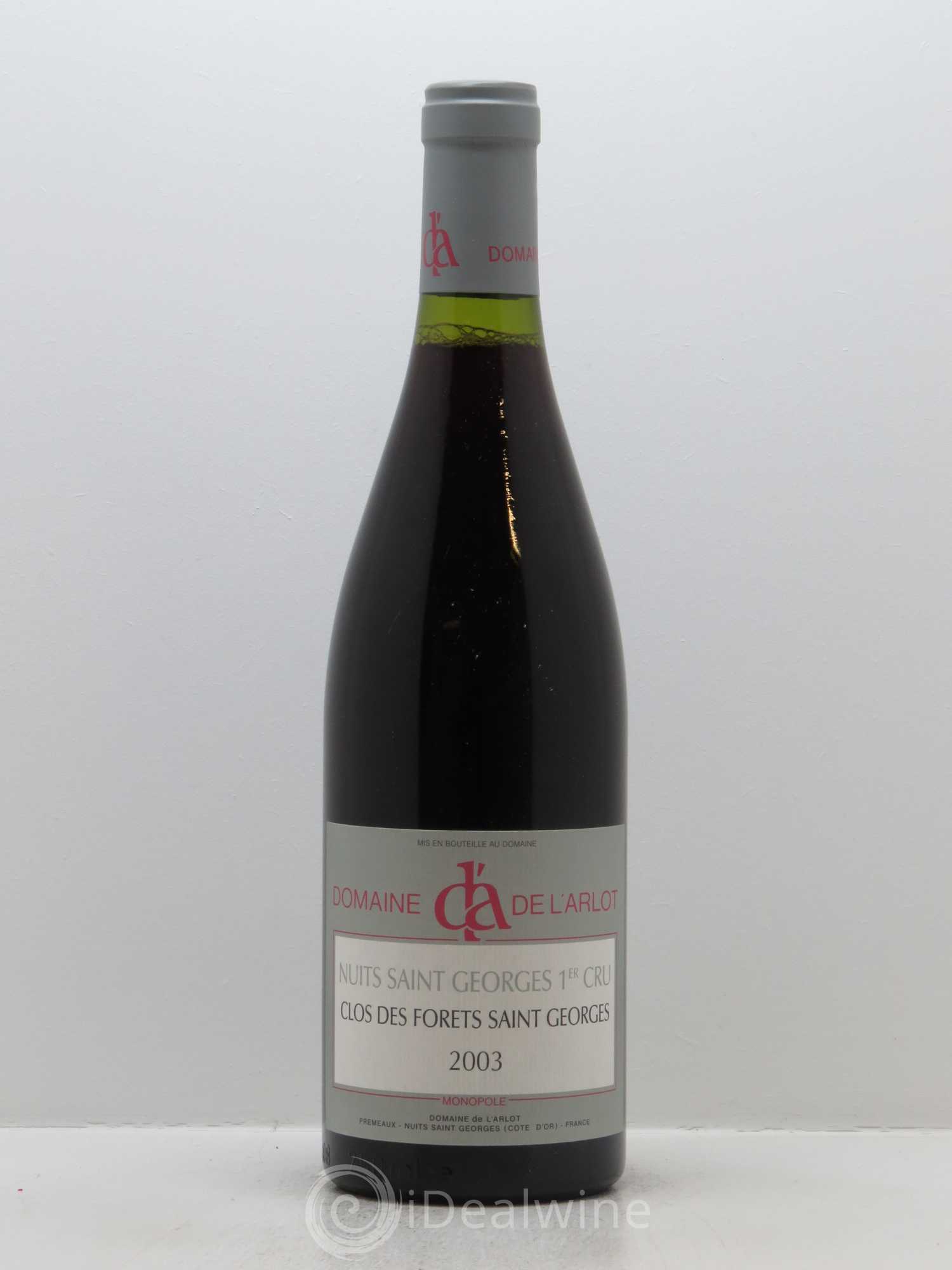 Nuits-Saint-Georges 1er Cru Clos des Forêts Saint-Georges Domaine de l'Arlot 2003 - Lot de 1 bouteille - 0
