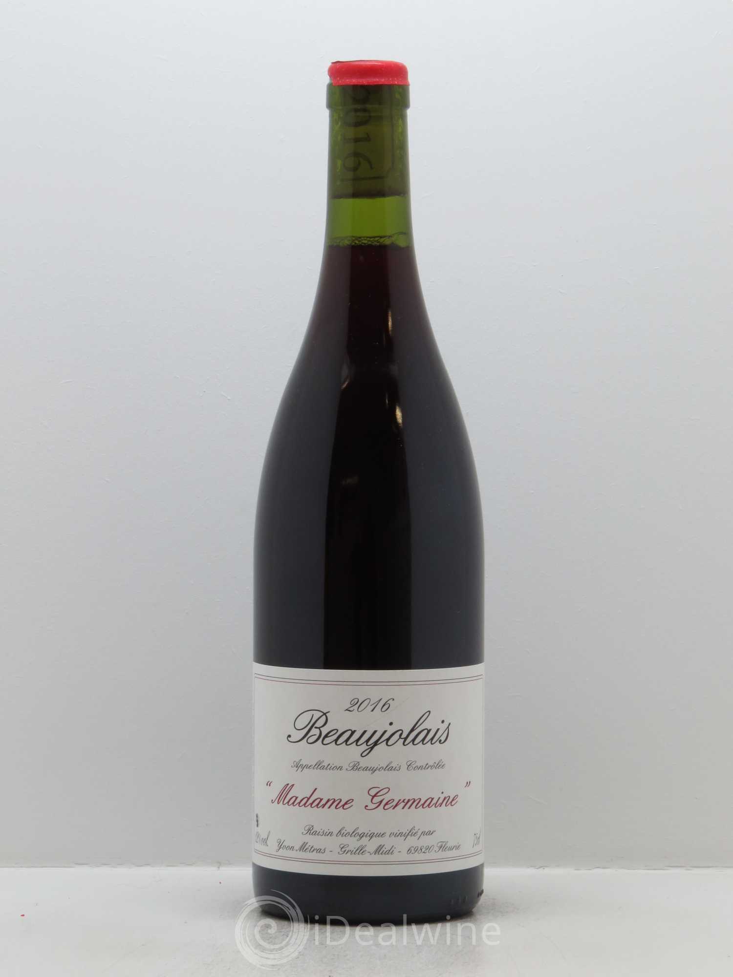Beaujolais Madame Germaine Yvon Métras 2016 - Lot de 1 bouteille - 0