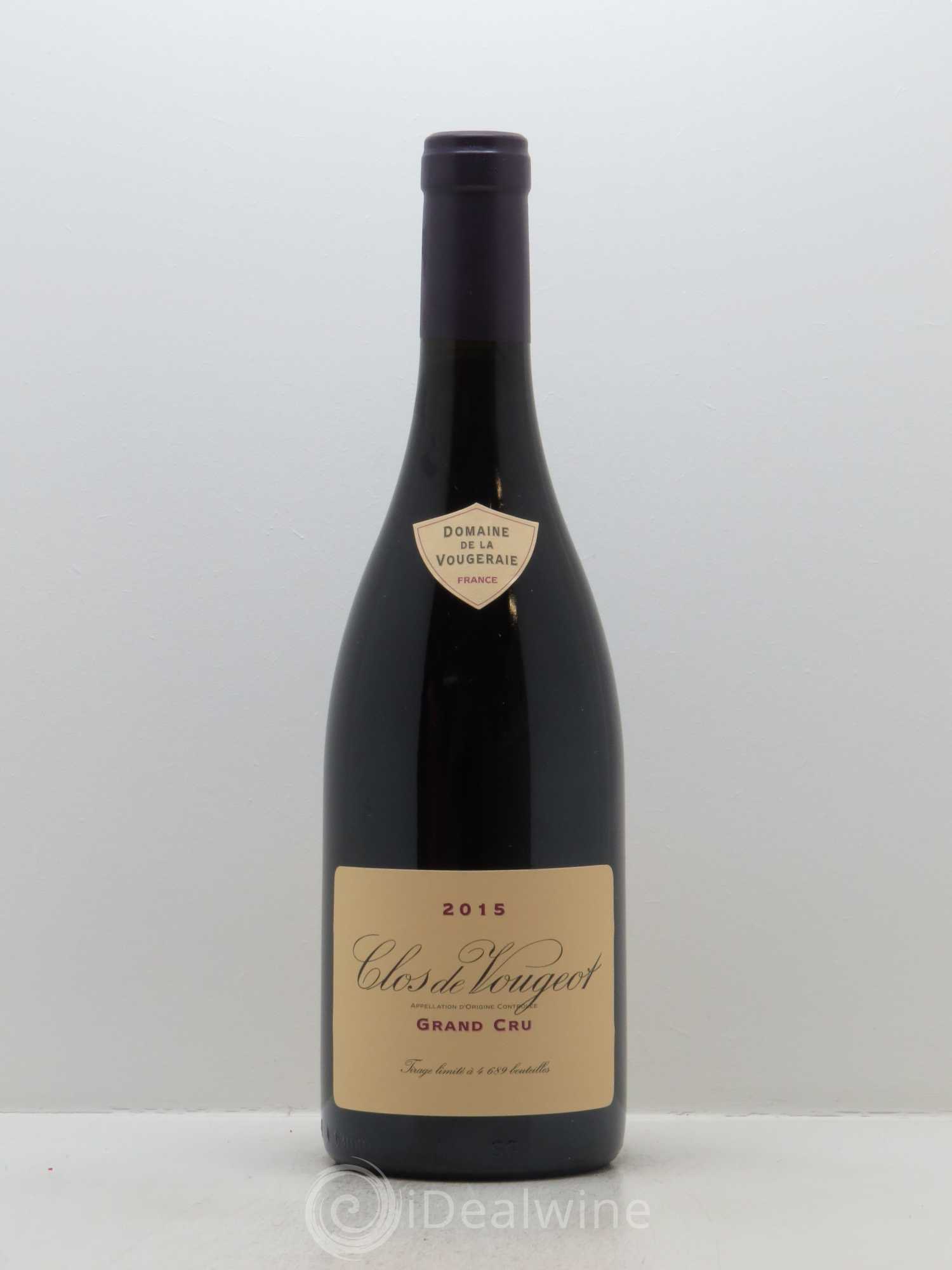 Clos de Vougeot Grand Cru La Vougeraie 2015 - Lot de 1 bouteille - 0