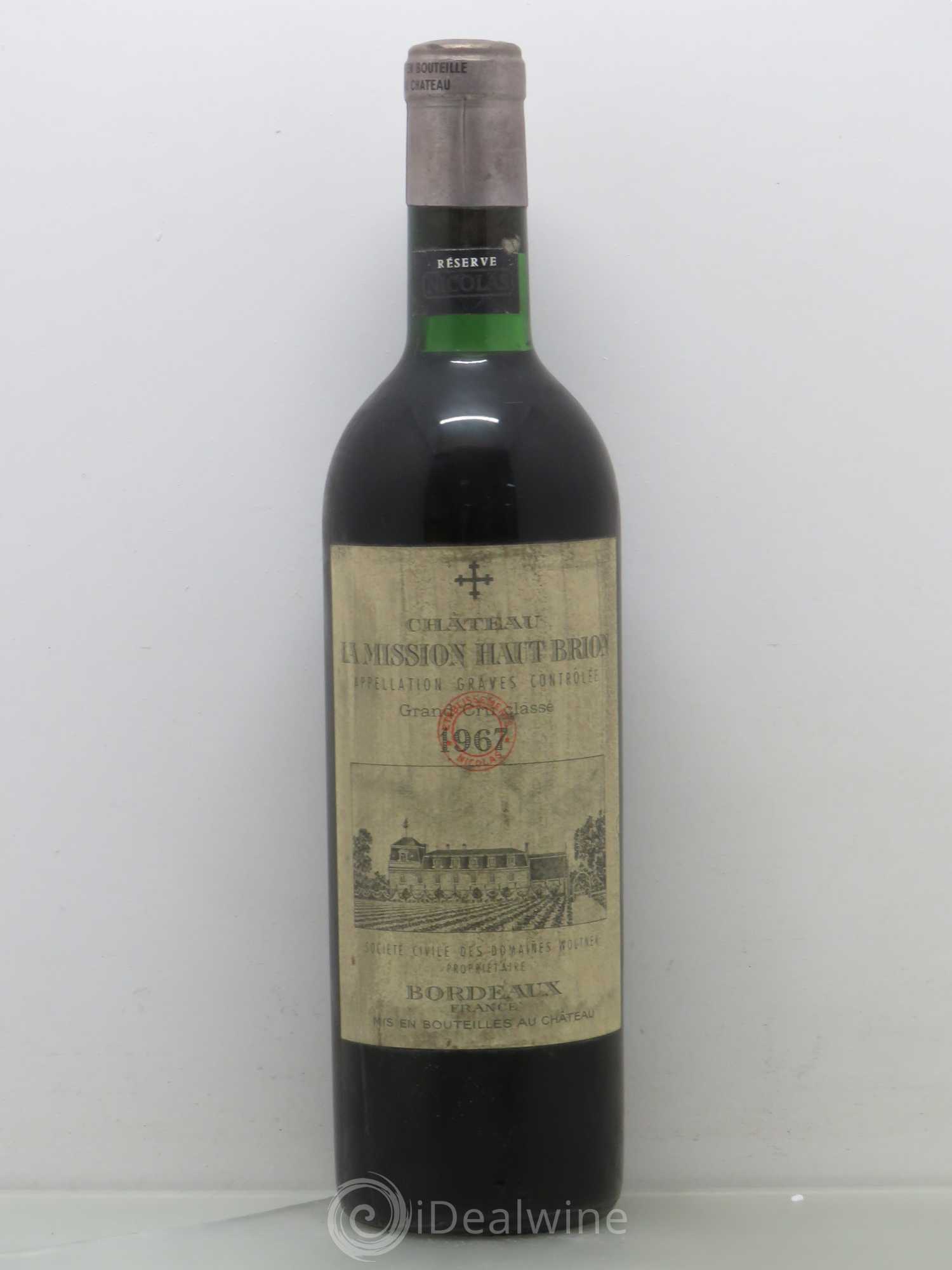 Château la Mission Haut-Brion Cru Classé de Graves 1967 - Lot de 1 bouteille - 0