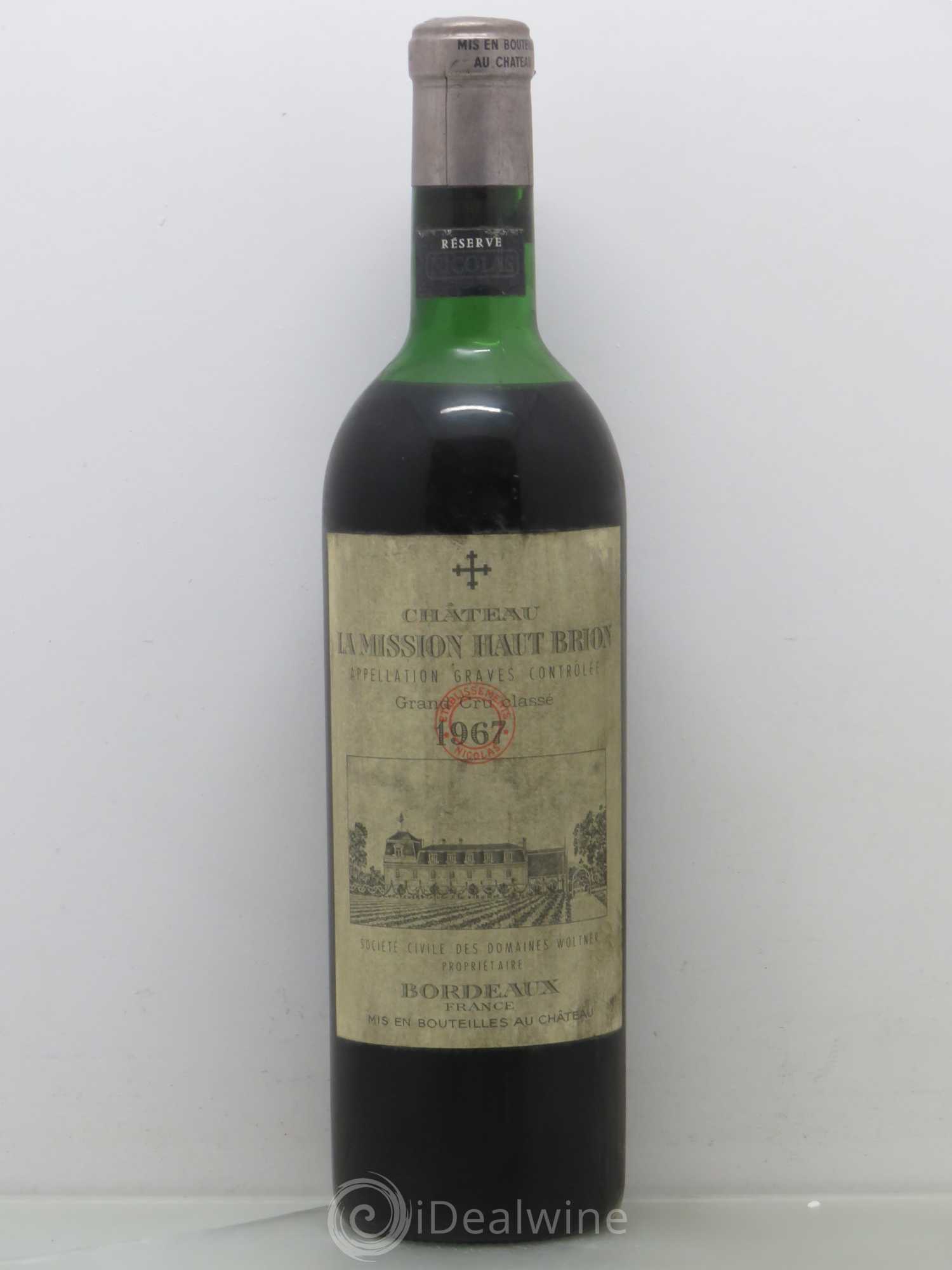 Château la Mission Haut-Brion Cru Classé de Graves 1967 - Lot de 1 bouteille - 0