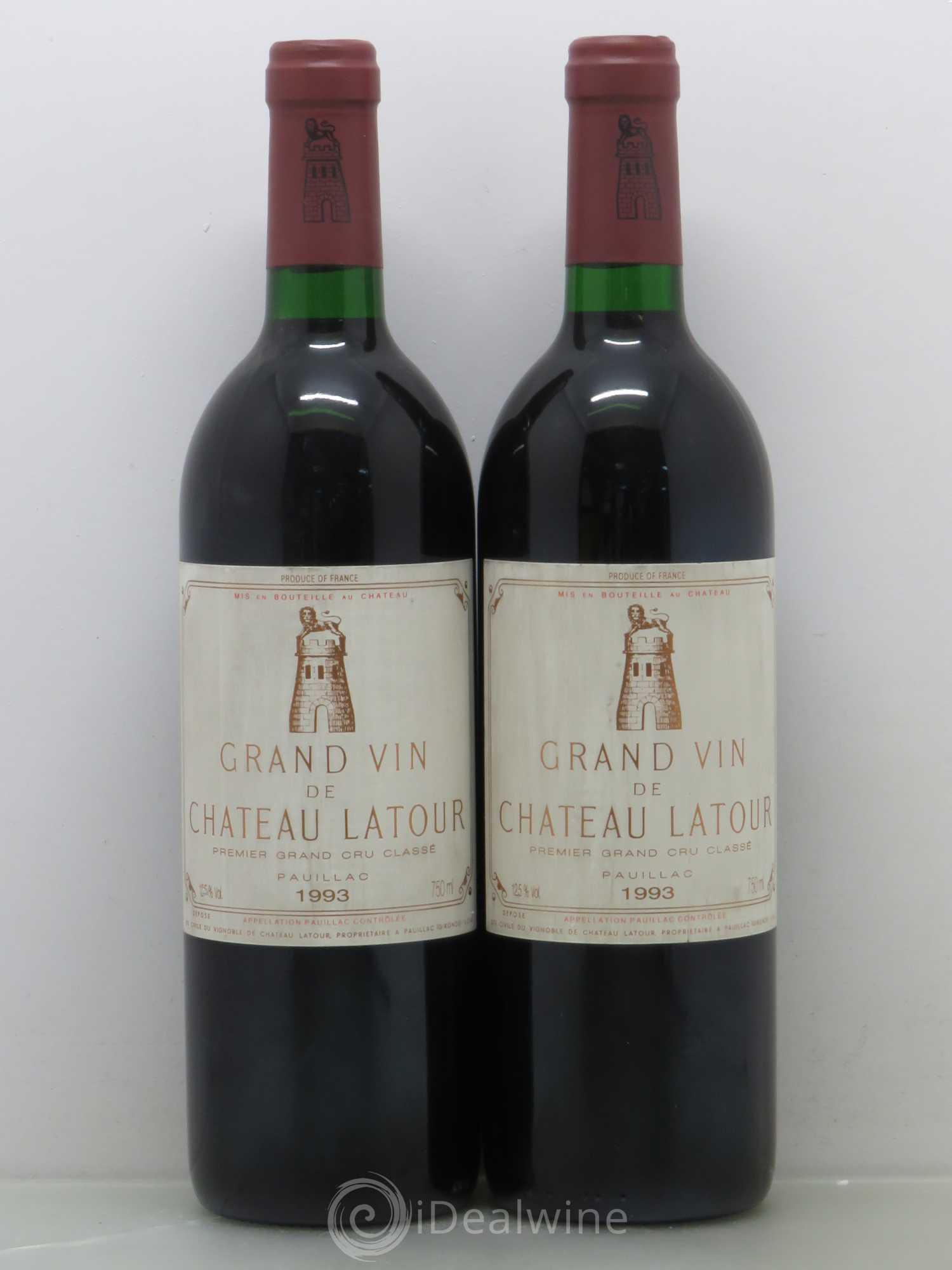 Château Latour 1er Grand Cru Classé 1993 - Lot de 2 bouteilles - 0