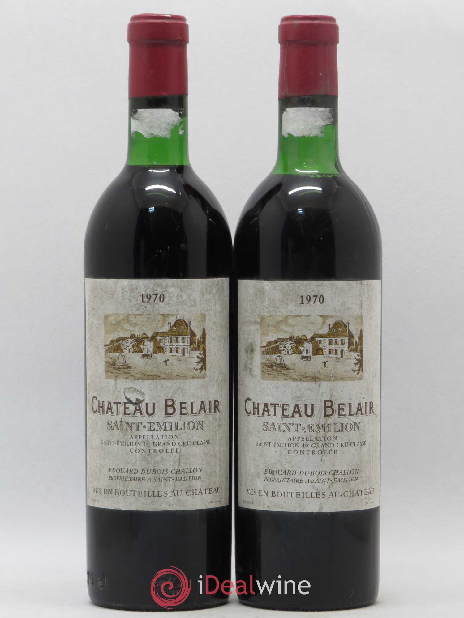 Château Belair (Belair-Monange) 1er Grand Cru Classé B 1970 - Lot de 2 bouteilles - 0