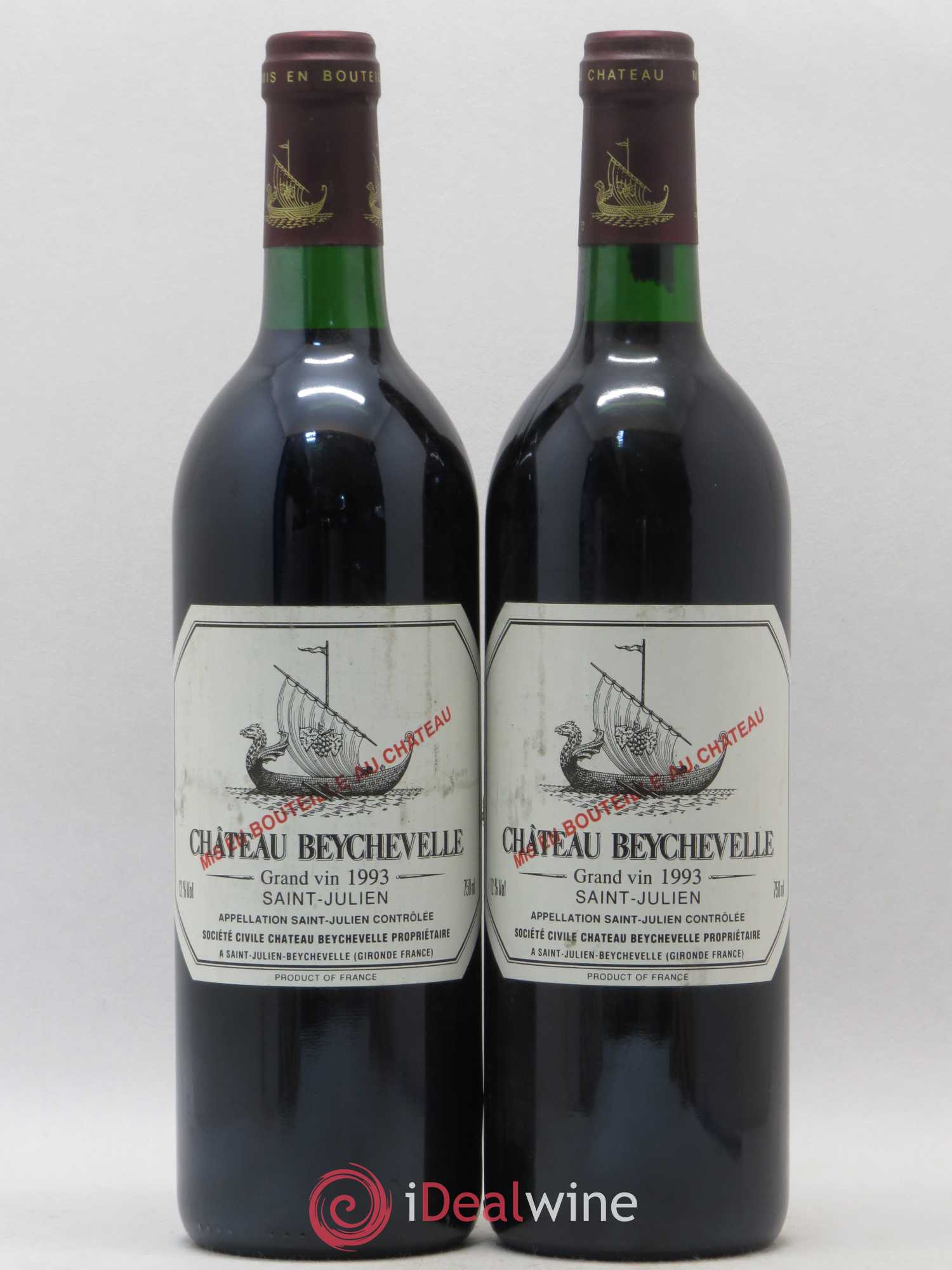Château Beychevelle 4ème Grand Cru Classé 1993 - Lot de 2 bouteilles - 0