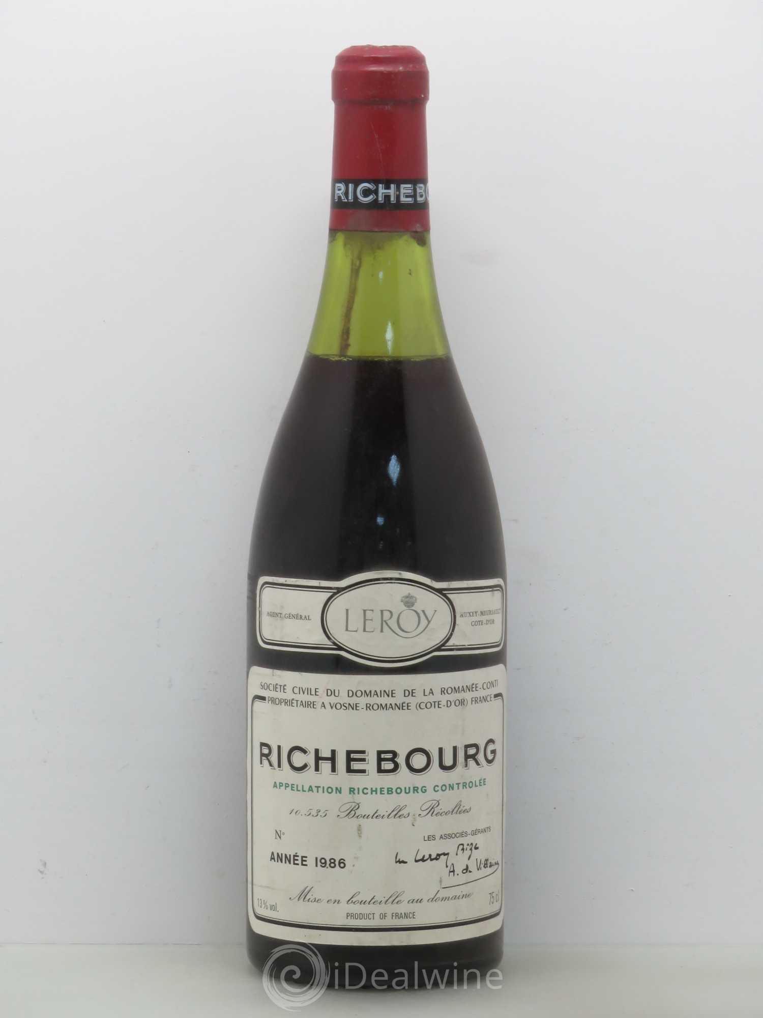Richebourg Grand Cru Domaine de la Romanée-Conti 1986 - Lot de 1 bouteille - 0
