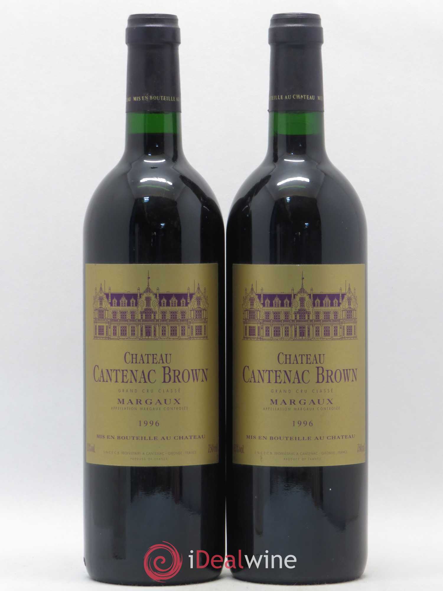 Château Cantenac Brown 3ème Grand Cru Classé 1996 - Lot de 2 bouteilles - 0