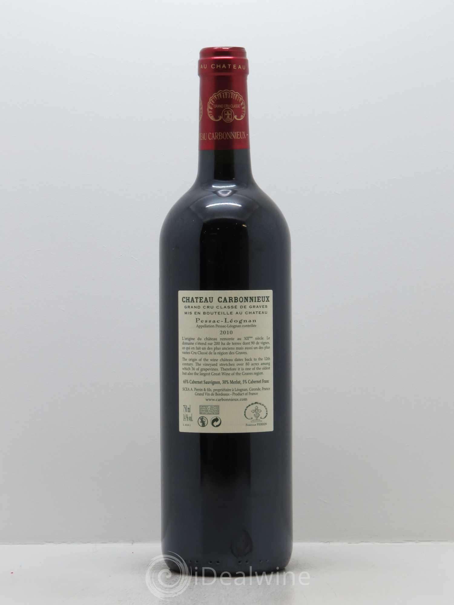Château Carbonnieux Cru Classé de Graves 2010 - Lot de 1 bouteille - 1