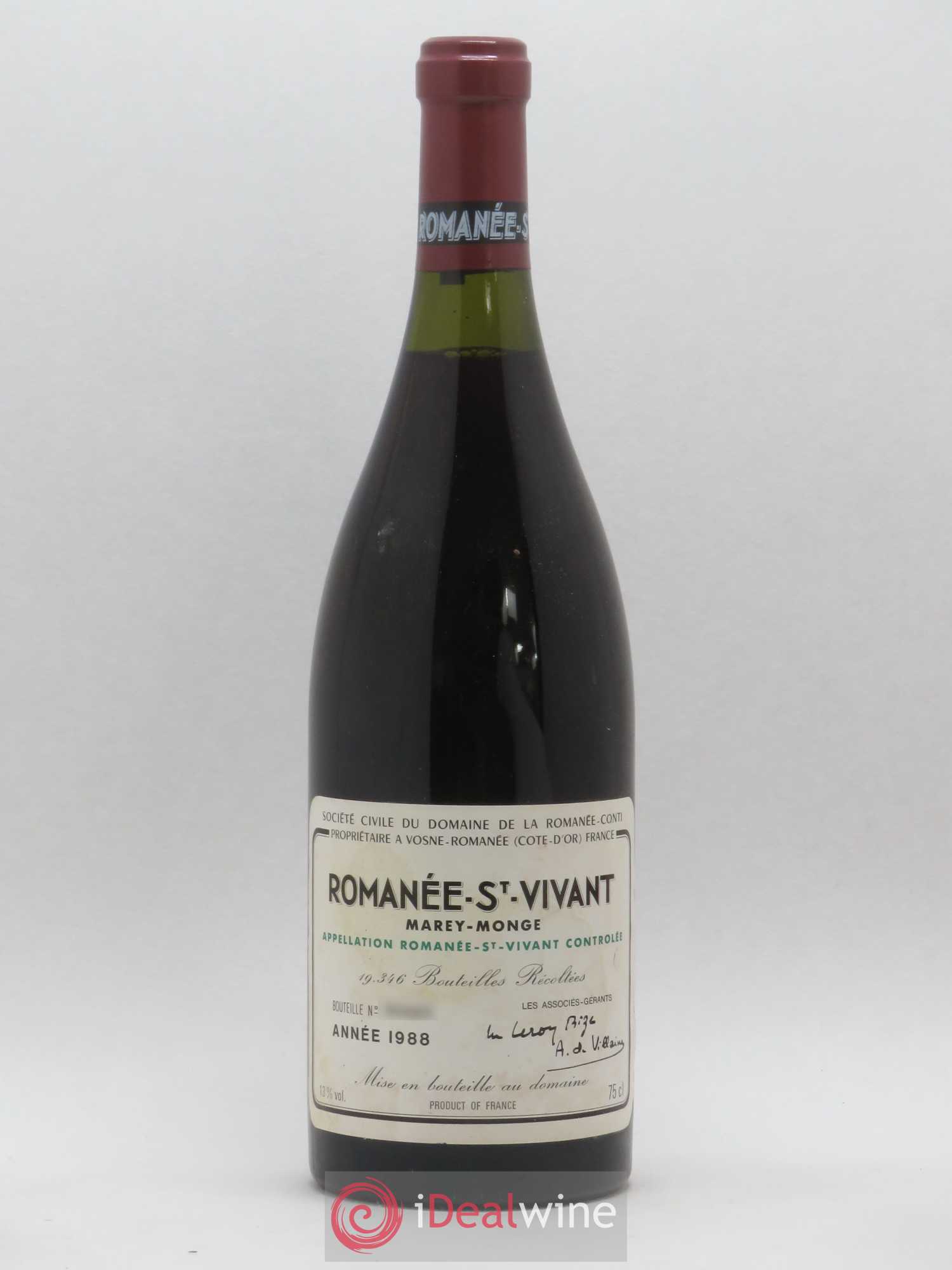 Romanée-Saint-Vivant Grand Cru Domaine de la Romanée-Conti 1988 - Lot de 1 bouteille - 0