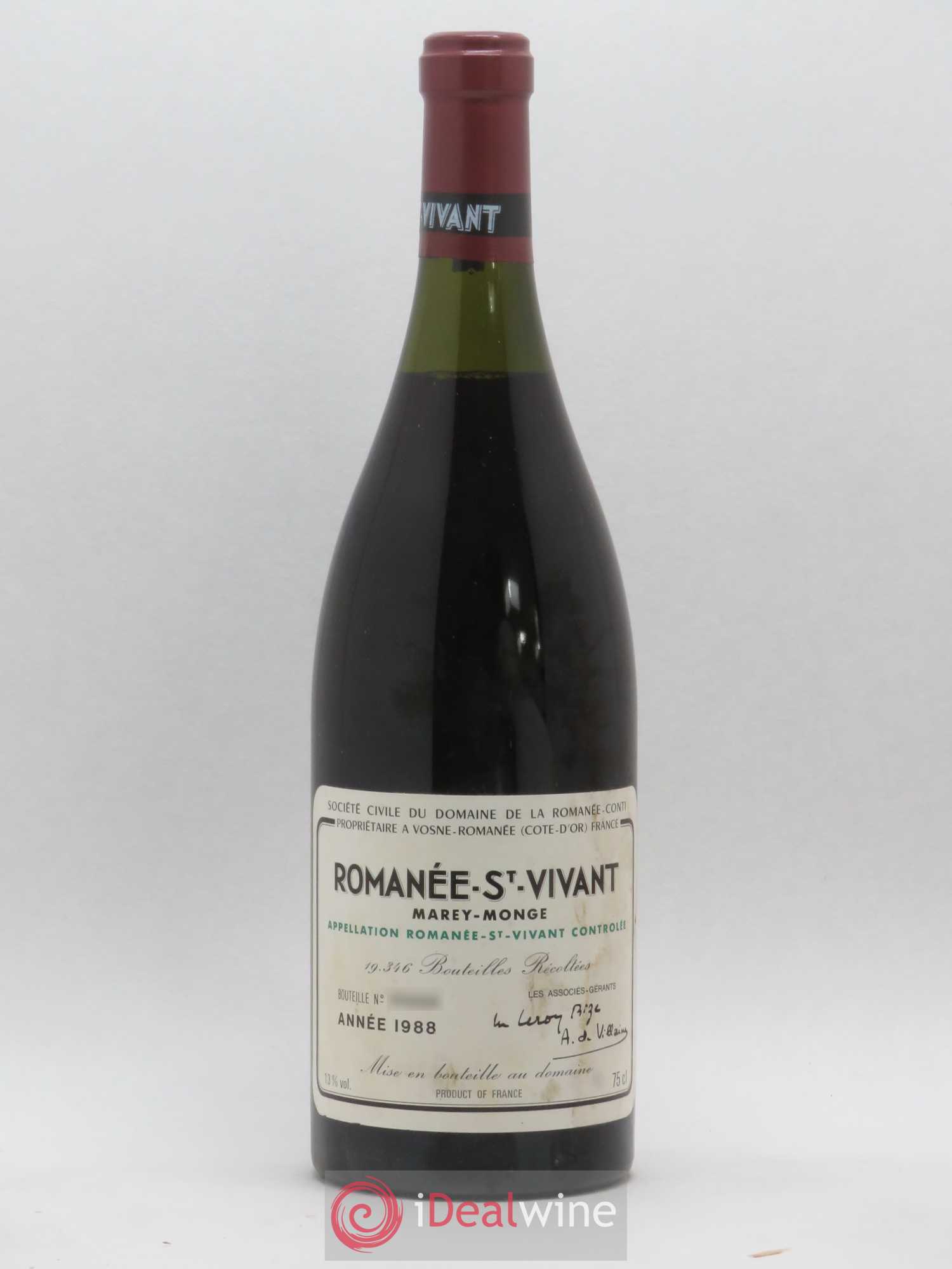 Romanée-Saint-Vivant Grand Cru Domaine de la Romanée-Conti 1988 - Lot de 1 bouteille - 0