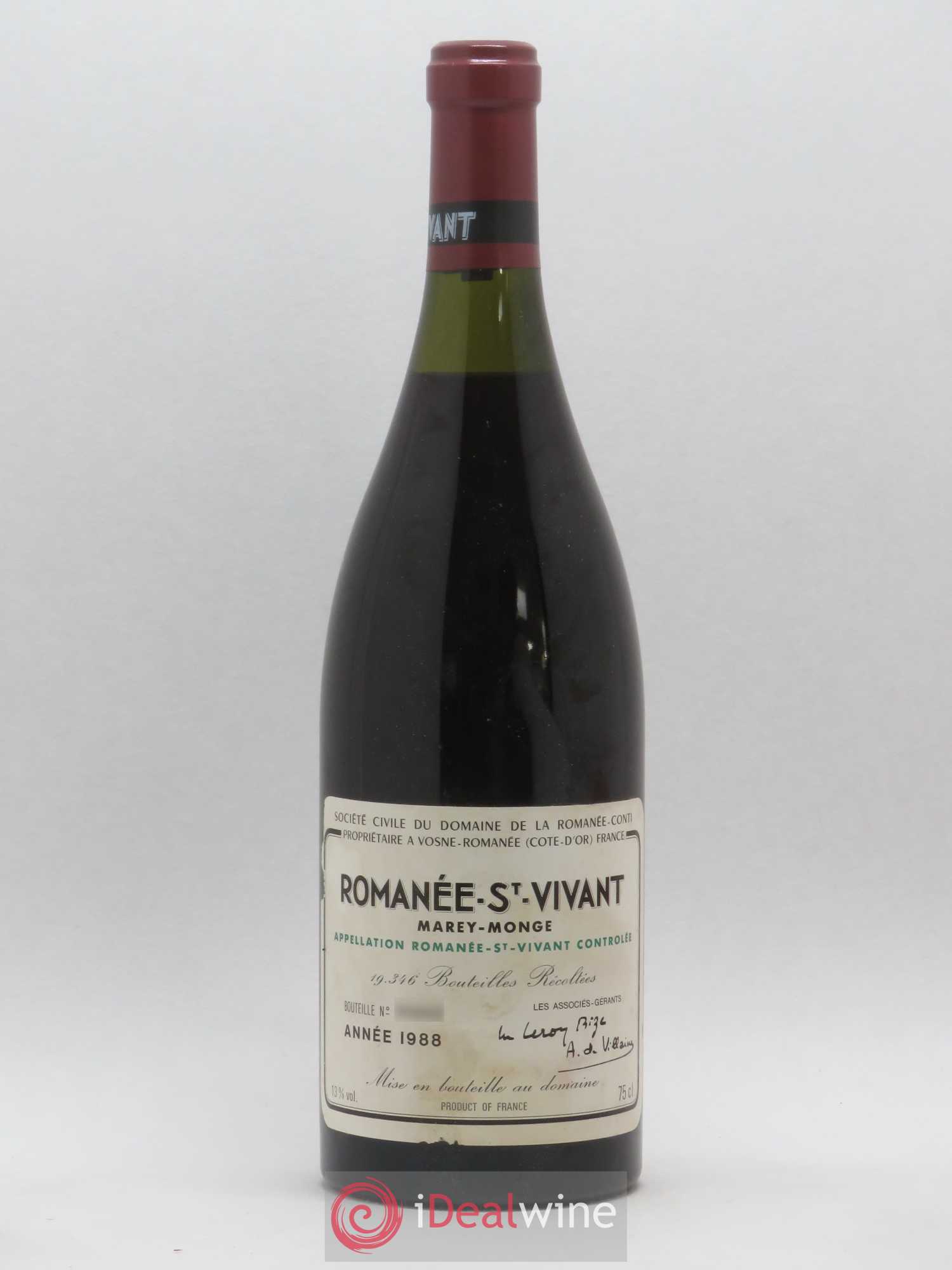 Romanée-Saint-Vivant Grand Cru Domaine de la Romanée-Conti 1988 - Lot de 1 bouteille - 0