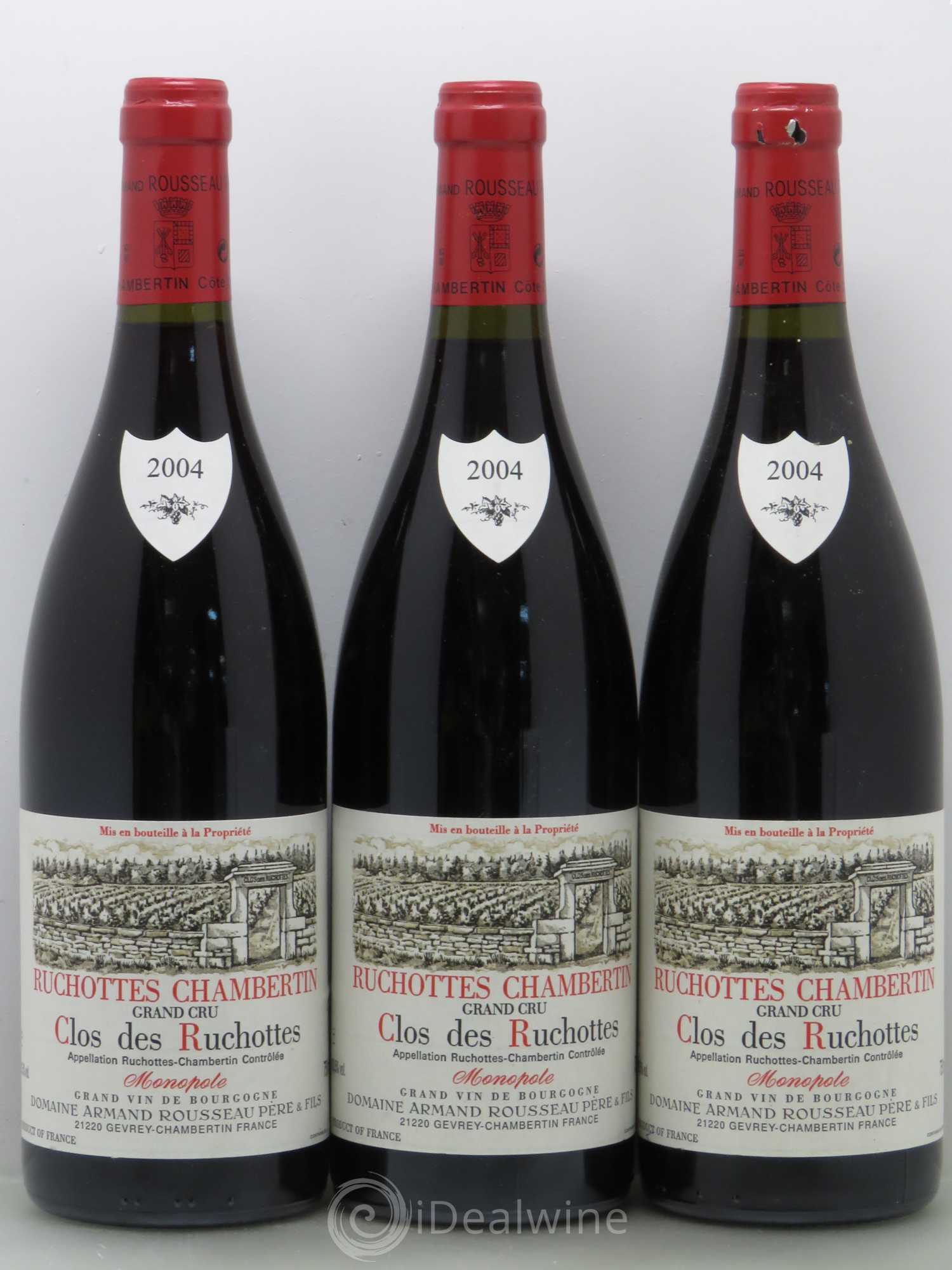Ruchottes-Chambertin Grand Cru Clos des Ruchottes Armand Rousseau (Domaine) 2004 - Lot of 3 bottles - 0