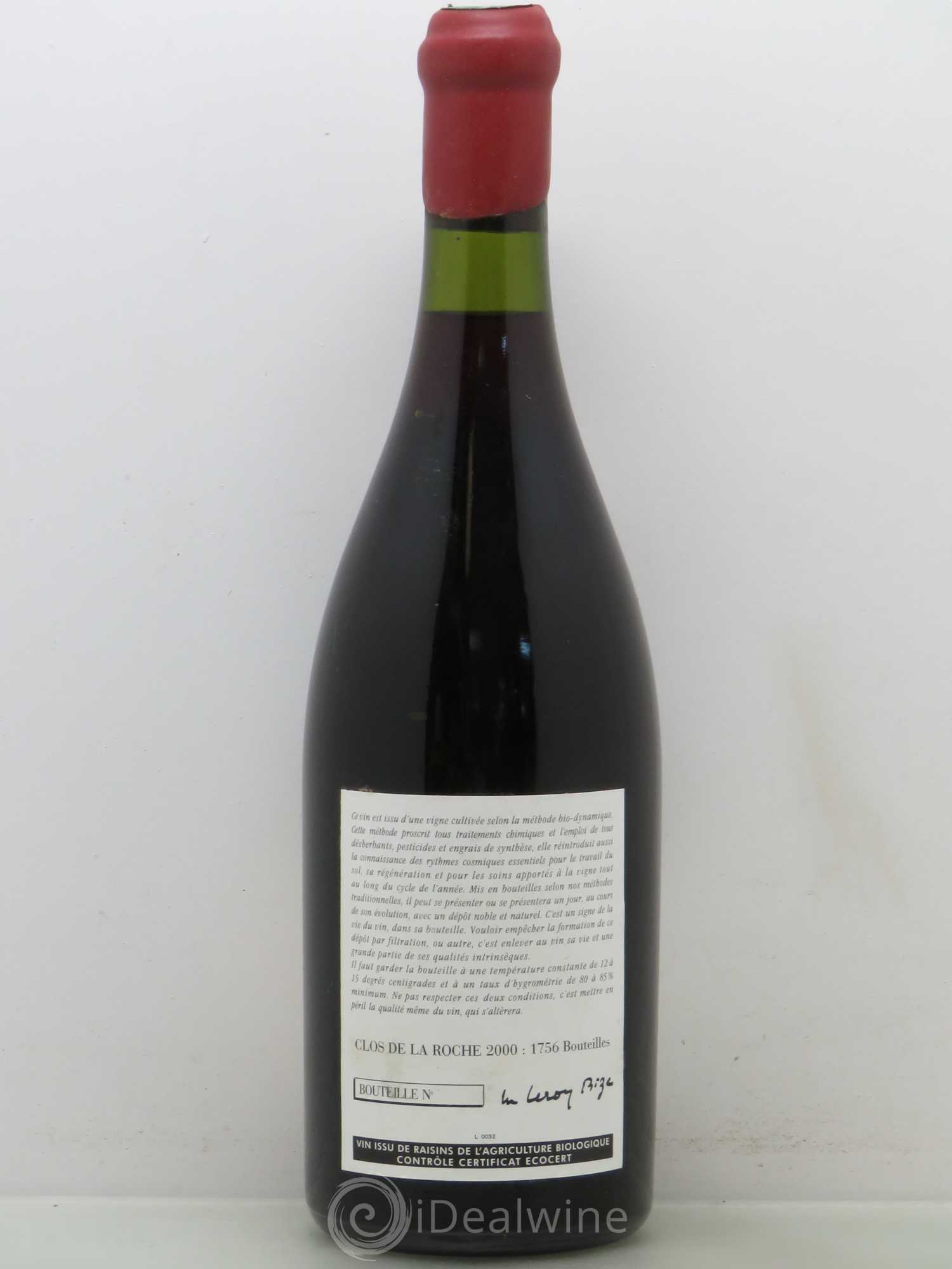 Clos de la Roche Grand Cru Leroy (Domaine) 2000 - Lot de 1 bouteille - 1