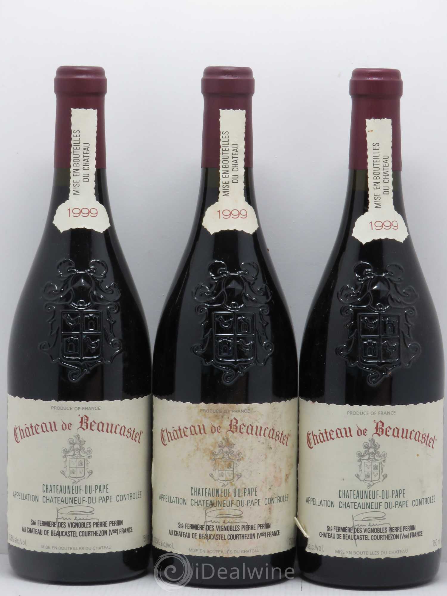 Châteauneuf-du-Pape Château de Beaucastel Famille Perrin 1999 - Lot de 3 bouteilles - 0