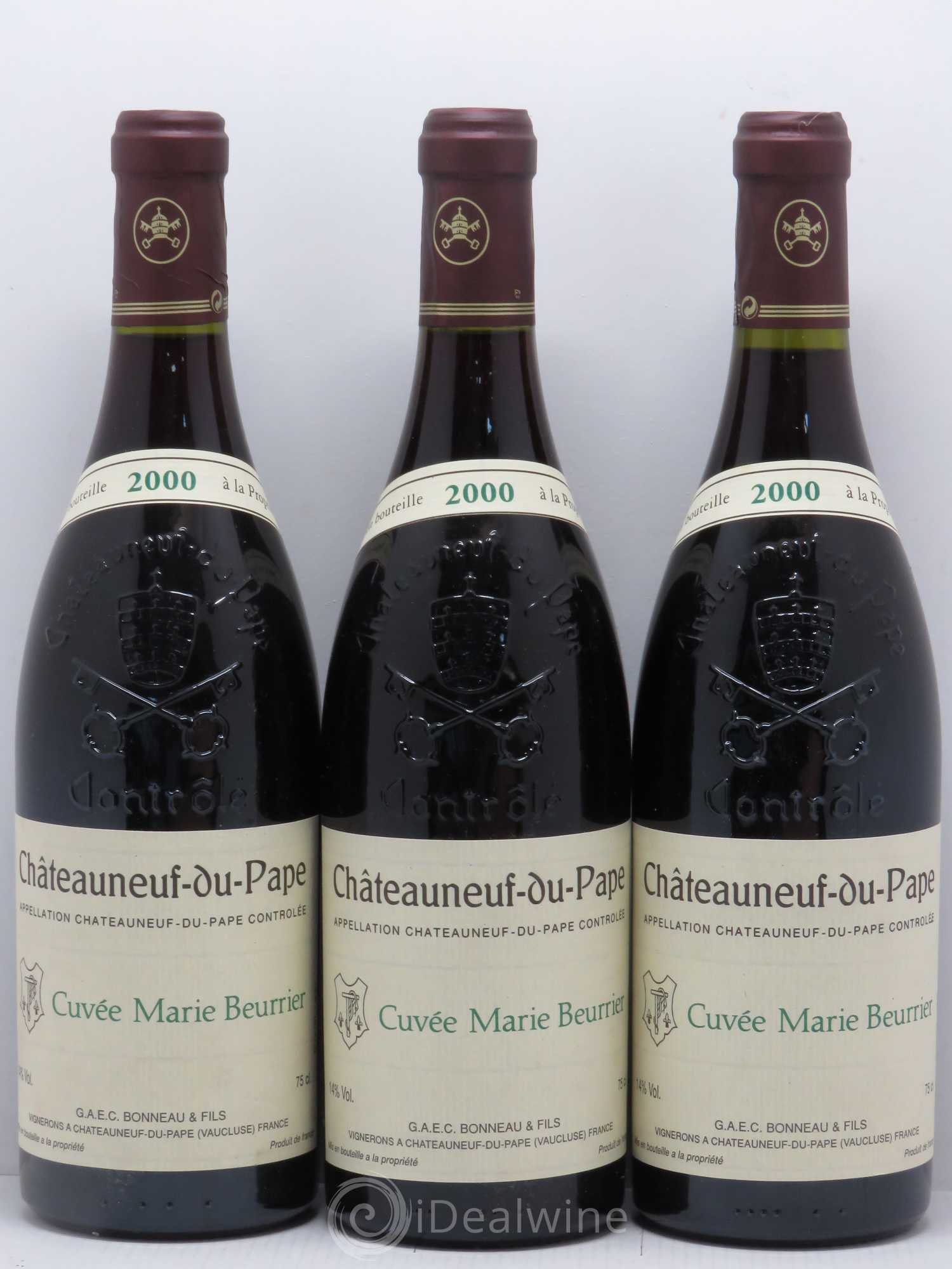 Châteauneuf-du-Pape Marie Beurrier Henri Bonneau & Fils 2000 - Lot de 3 bouteilles - 0