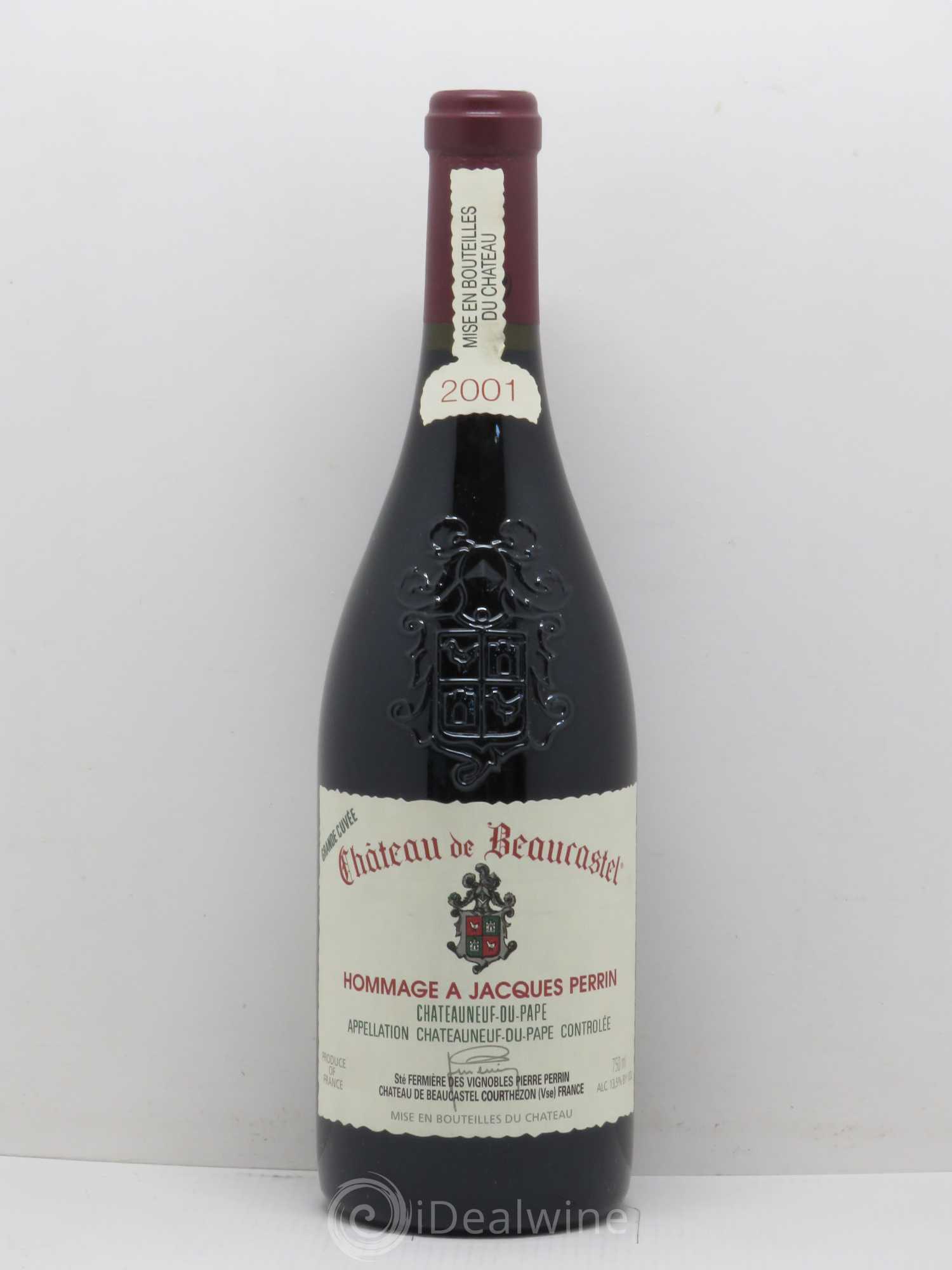 Châteauneuf-du-Pape Château de Beaucastel Hommage à Jacques Perrin Famille Perrin 2001 - Lot de 1 bouteille - 0