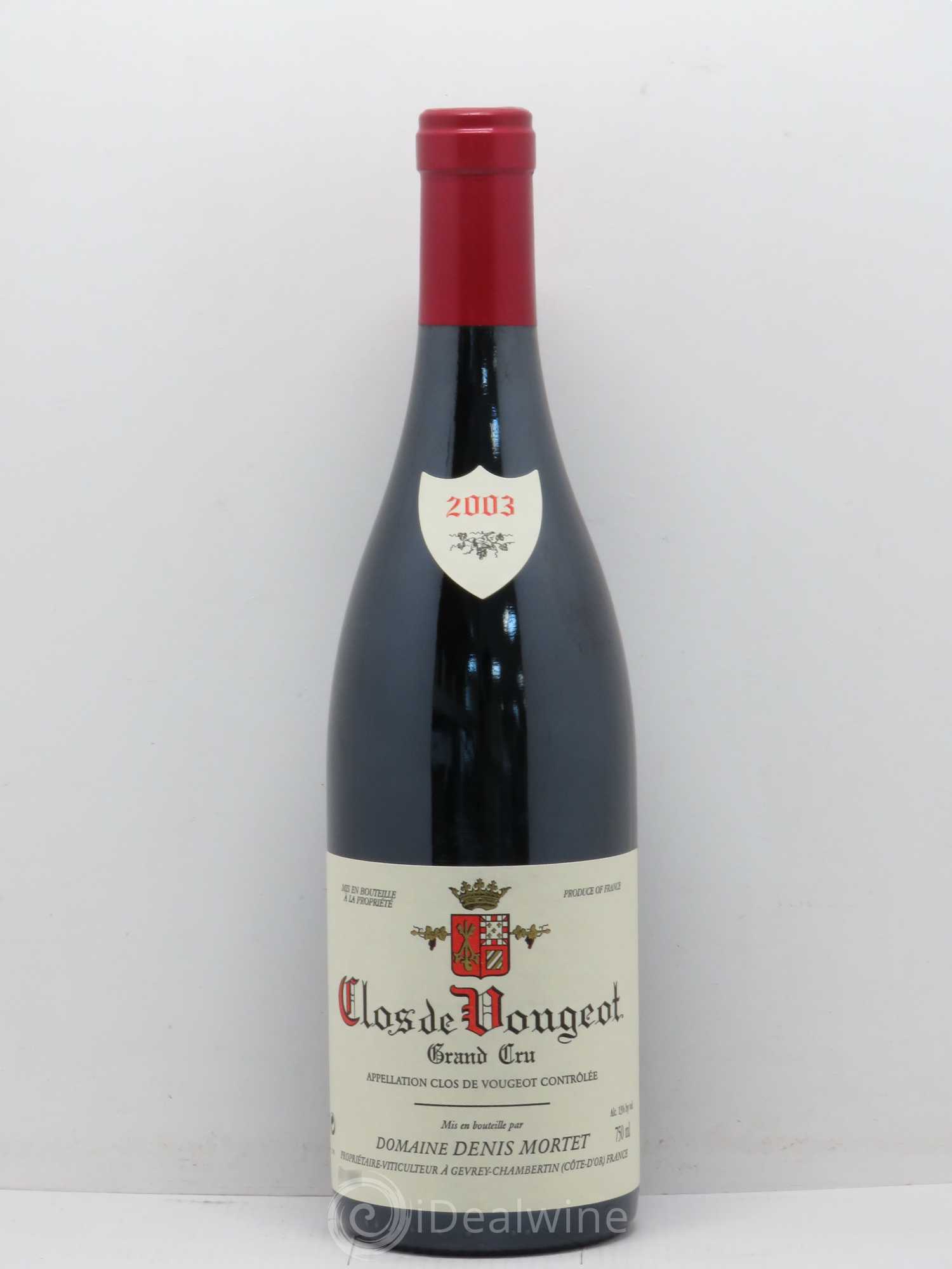 Clos de Vougeot Grand Cru Denis Mortet (Domaine) 2003 - Lot de 1 bouteille - 0