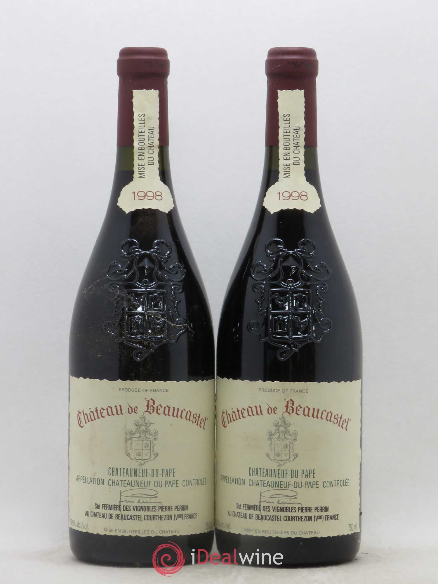 Châteauneuf-du-Pape Château de Beaucastel Famille Perrin 1998 - Lot de 2 bouteilles - 0