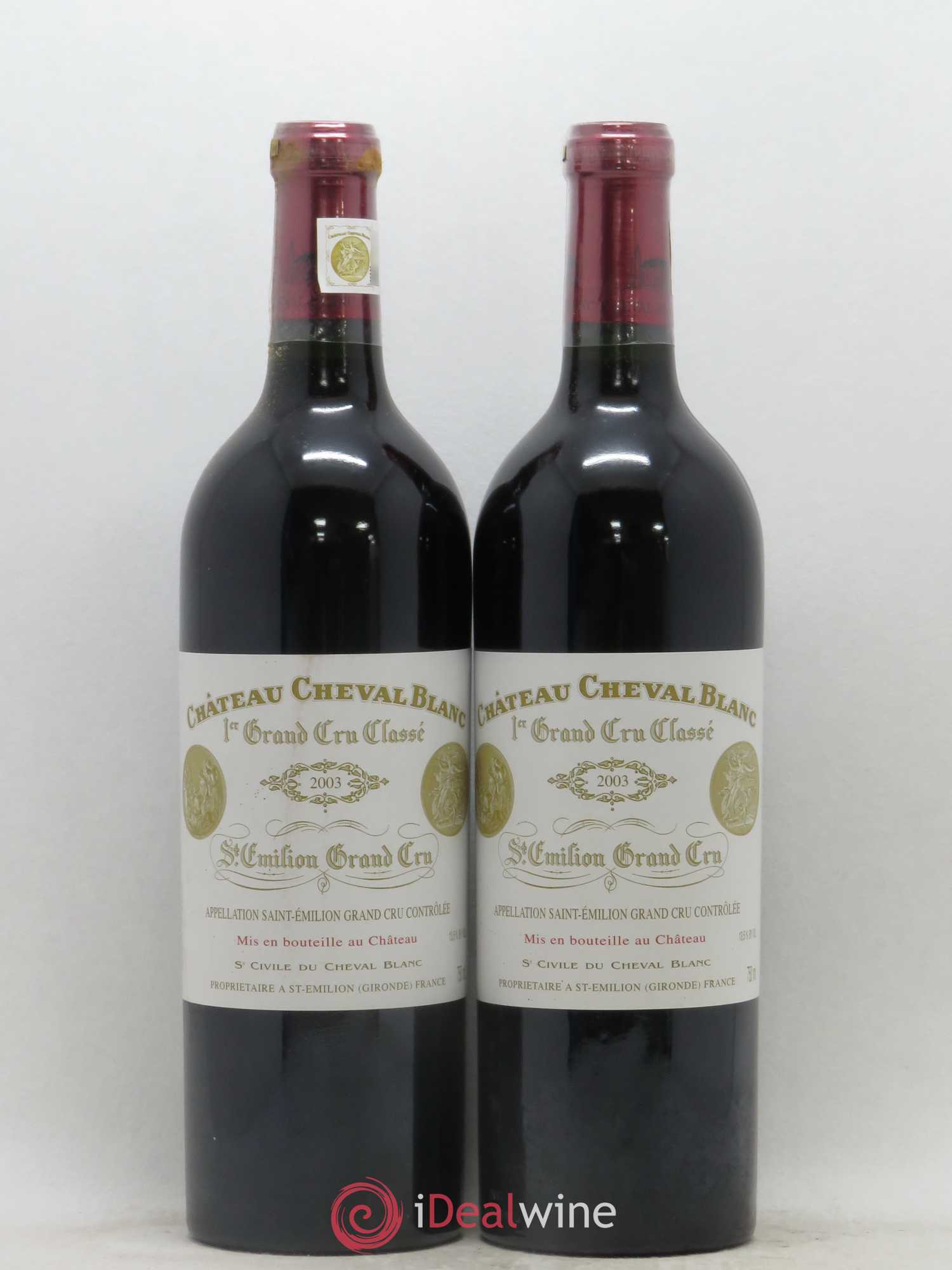 Château Cheval Blanc 1er Grand Cru Classé A 2003 - Lot de 2 bouteilles - 0