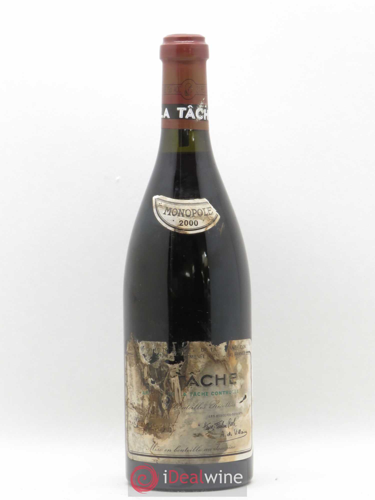 La Tâche Grand Cru Domaine de la Romanée-Conti 2000 - Lot de 1 bouteille - 0