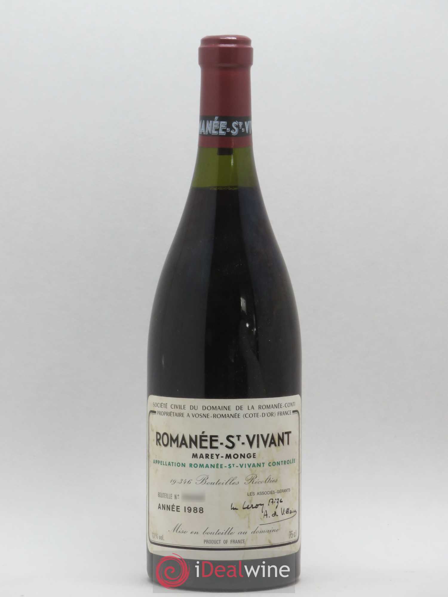 Romanée-Saint-Vivant Grand Cru Domaine de la Romanée-Conti 1988 - Lot de 1 bouteille - 0