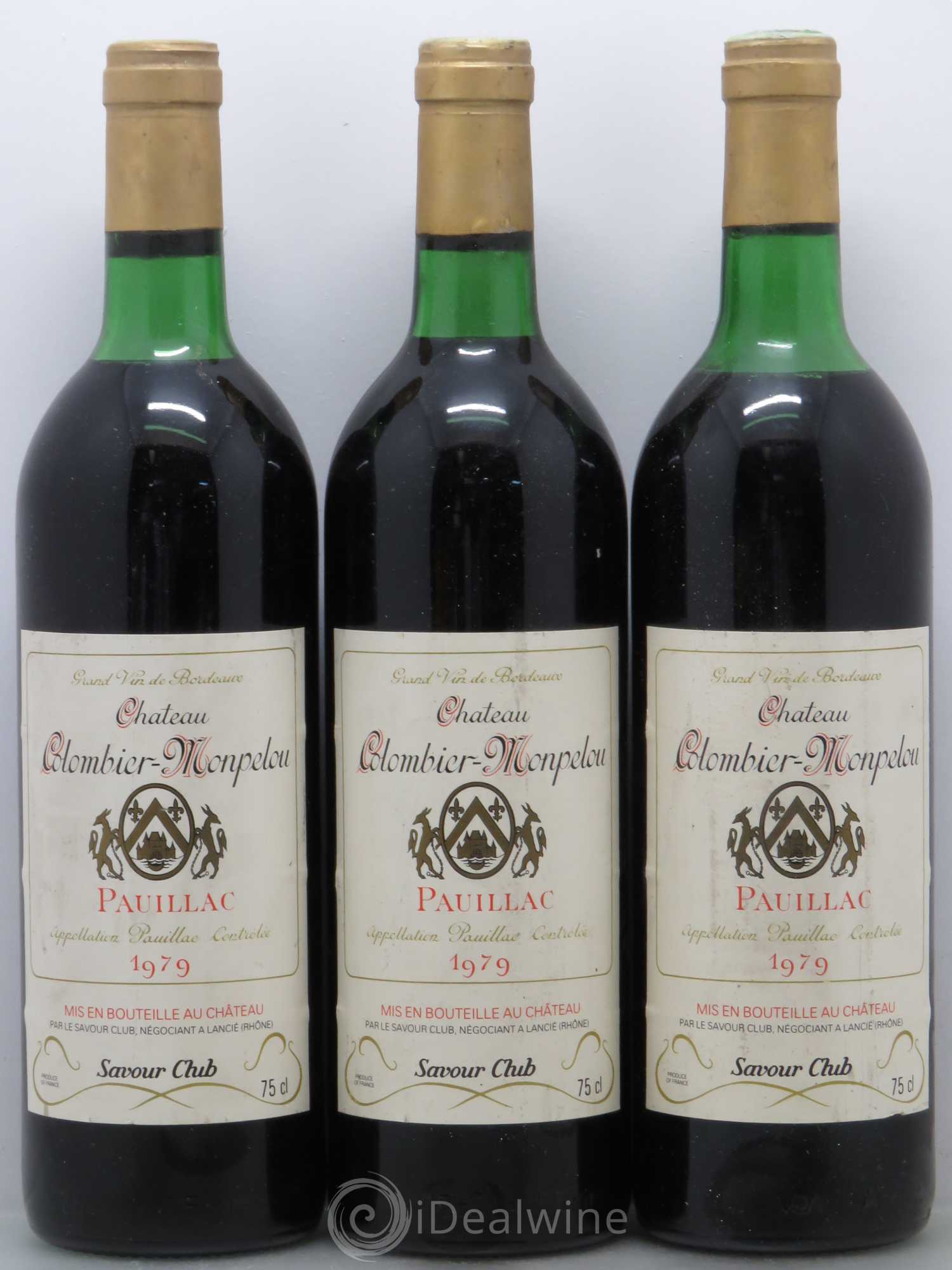 Château Colombier Monpelou Cru Bourgeois 1979 - Lot de 3 bouteilles - 0