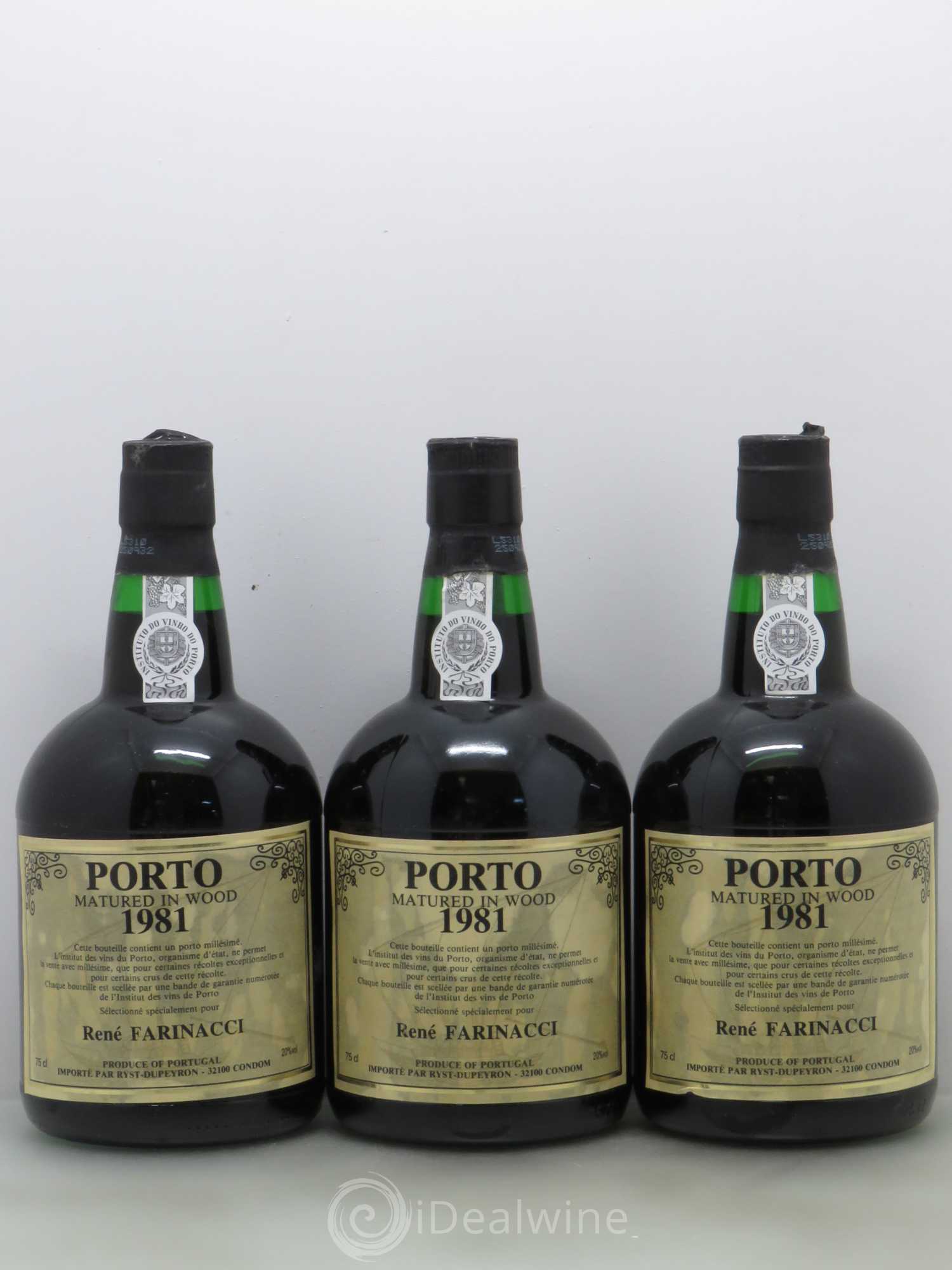 Porto Matured in wood - R Farinacci 1981 - Lot de 3 bouteilles - 0