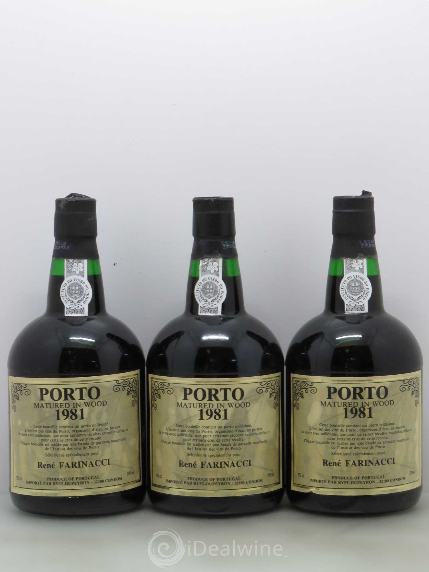 Porto Matured in wood - R Farinacci 1981 - Lot de 3 bouteilles - 0