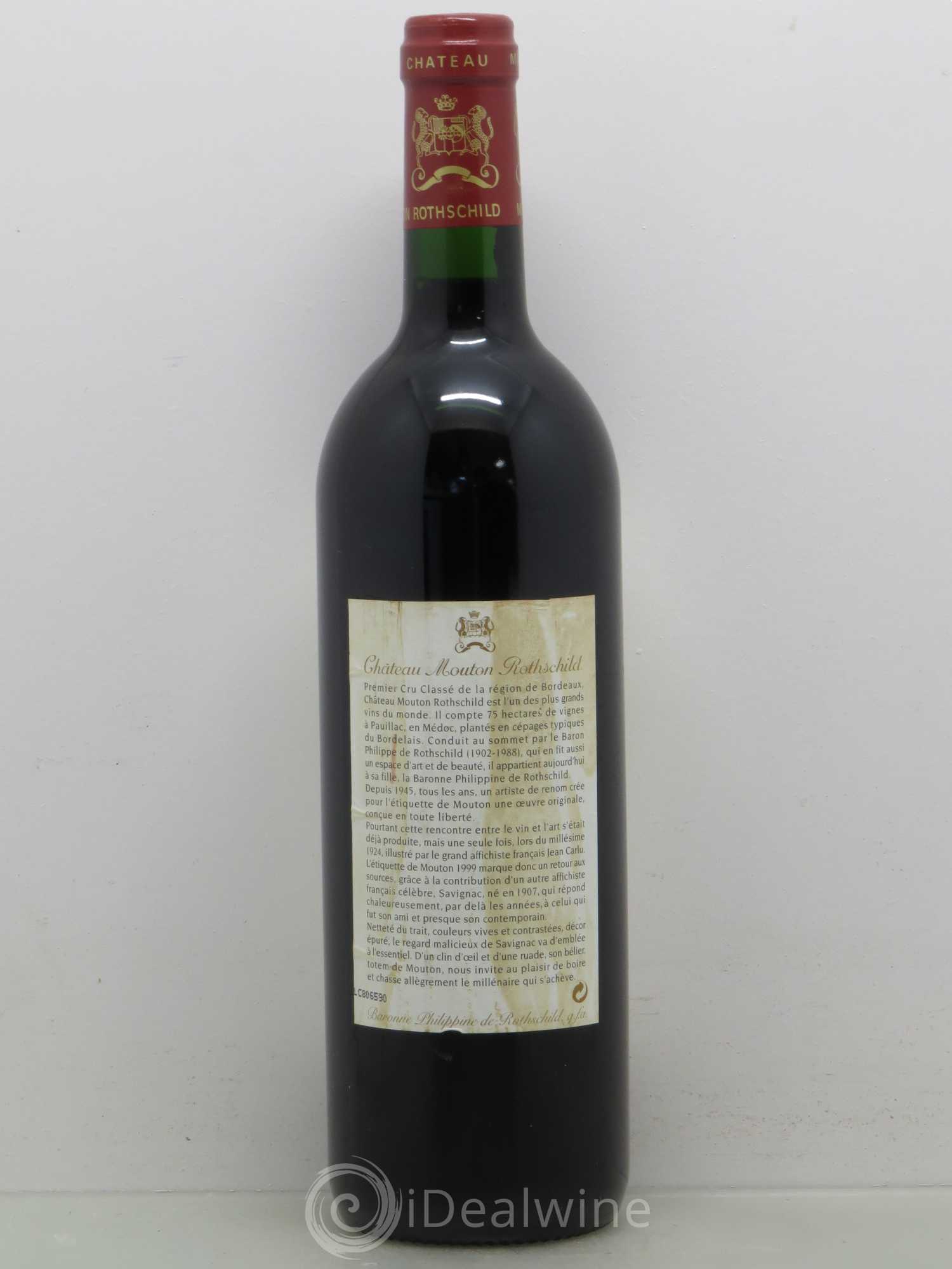 Château Mouton Rothschild 1er Grand Cru Classé 1999 - Lot de 1 bouteille - 1