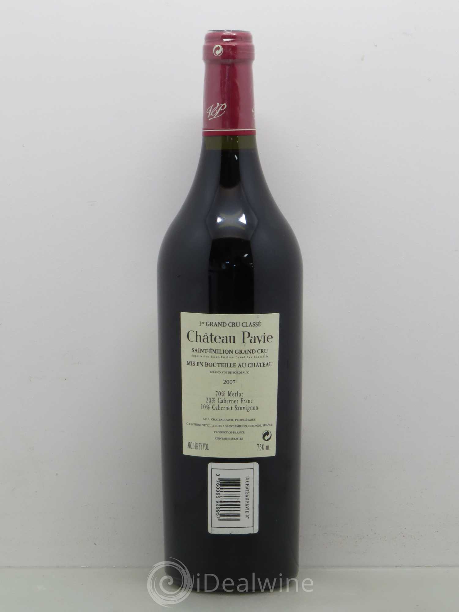 Château Pavie 1er Grand Cru Classé A 2007 - Lot de 1 bouteille - 1