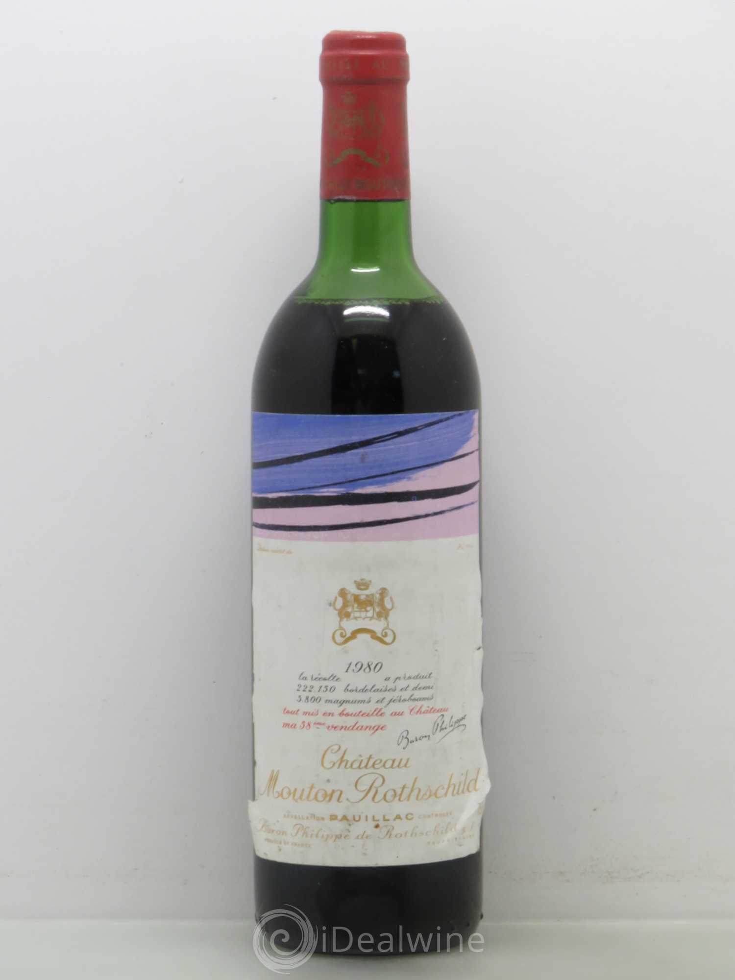 Château Mouton Rothschild 1er Grand Cru Classé 1980 - Lot de 1 bouteille - 0