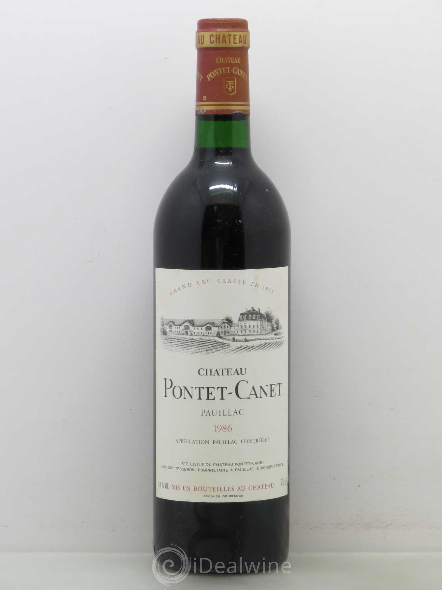 Château Pontet Canet 5ème Grand Cru Classé 1986 - Lot de 1 bouteille - 0