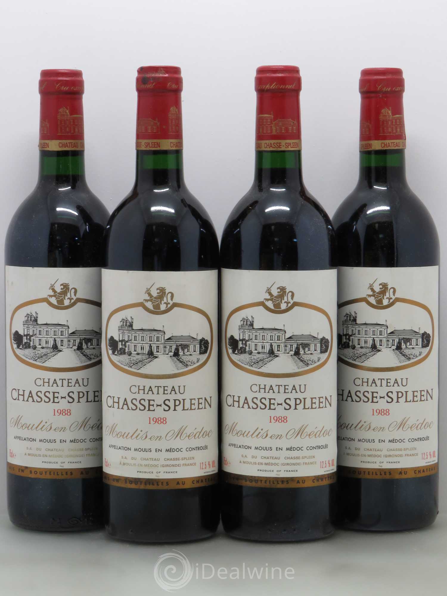 Château Chasse Spleen 1988 - Lot de 4 bouteilles - 0
