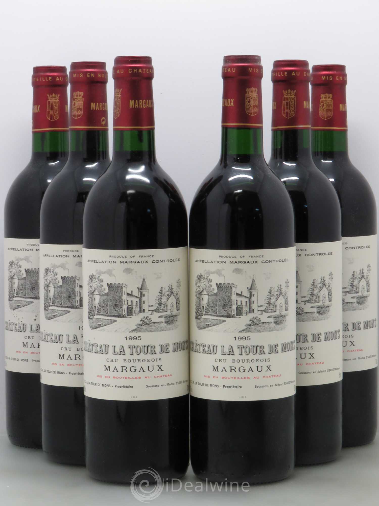 Château la Tour de Mons Cru Bourgeois 1995 - Lot de 6 bouteilles - 0