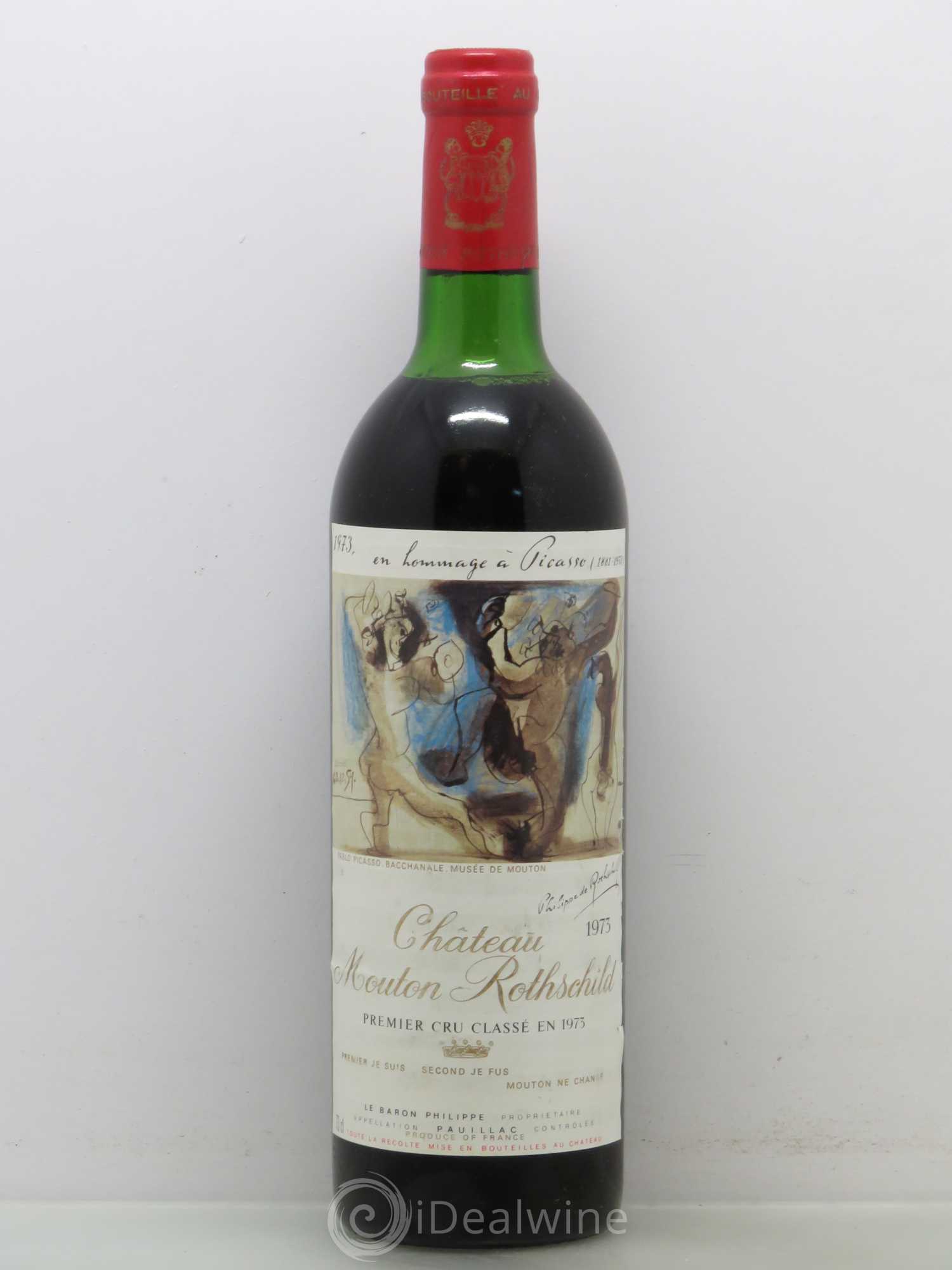 Château Mouton Rothschild 1er Grand Cru Classé 1973 - Lot de 1 bouteille - 0