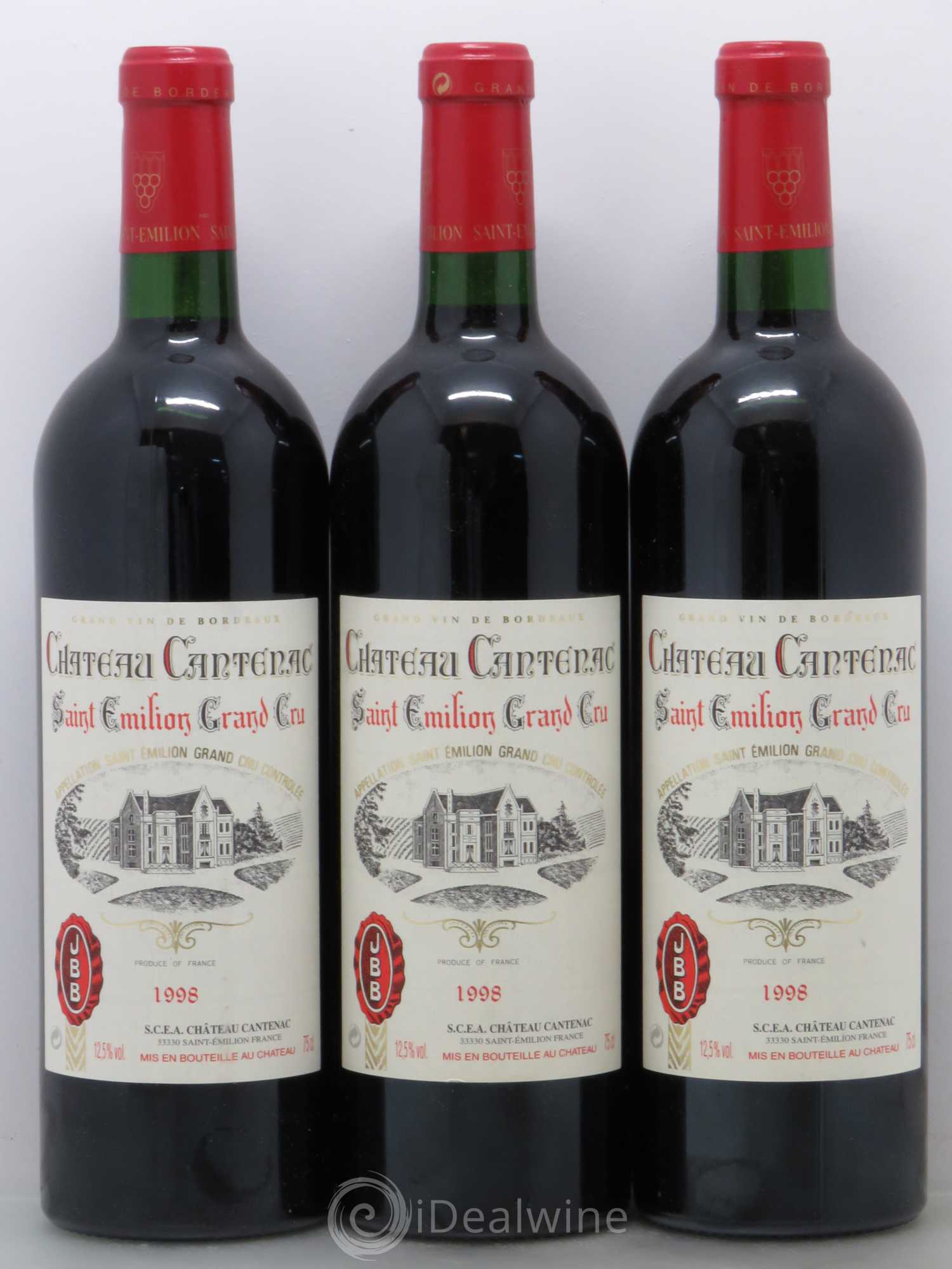 Bordeaux Cantenac, Saint Emilion 1998 - Lot de 12 bouteilles - 1