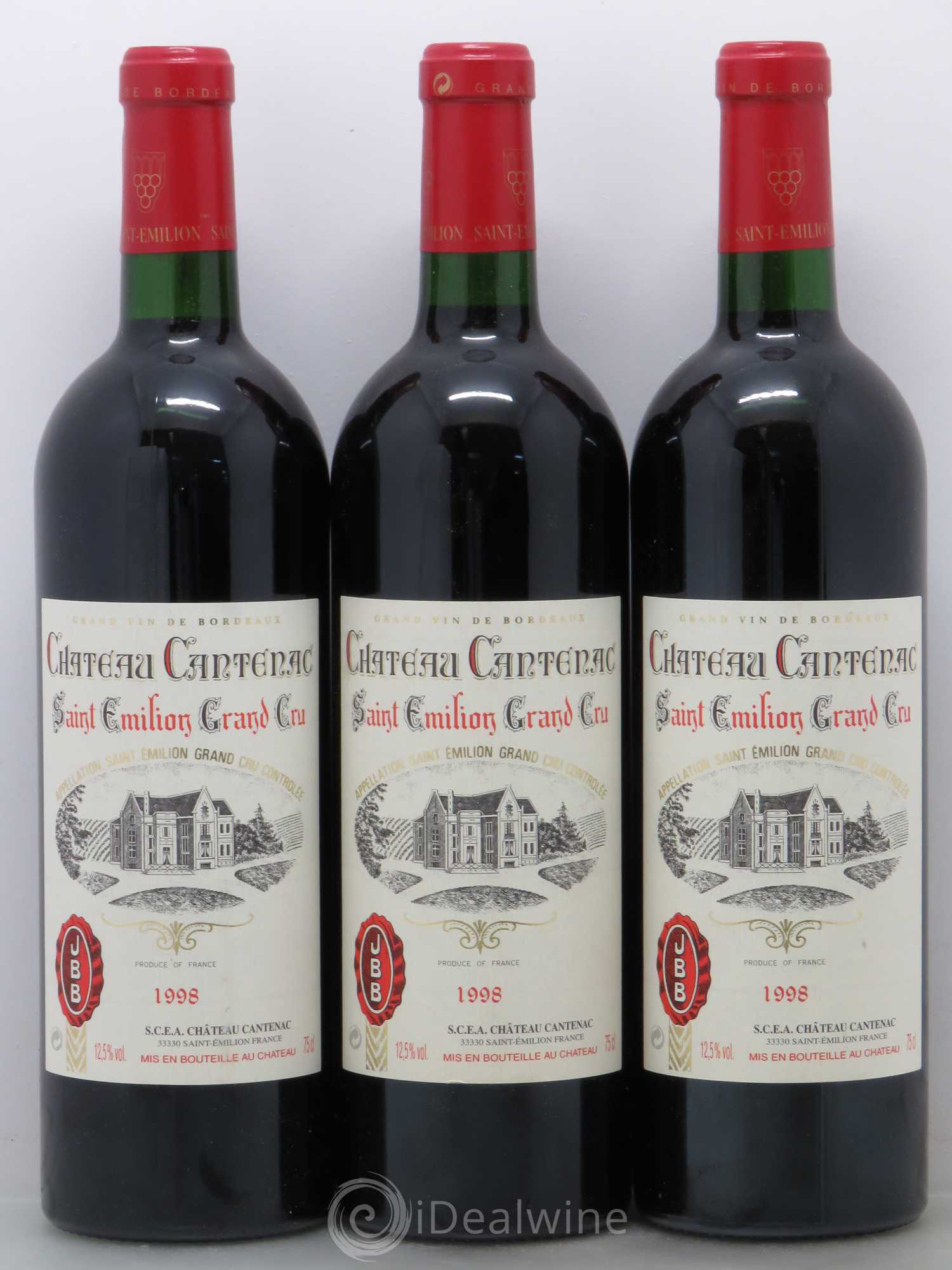 Bordeaux Cantenac, Saint Emilion 1998 - Lot de 12 bouteilles - 2