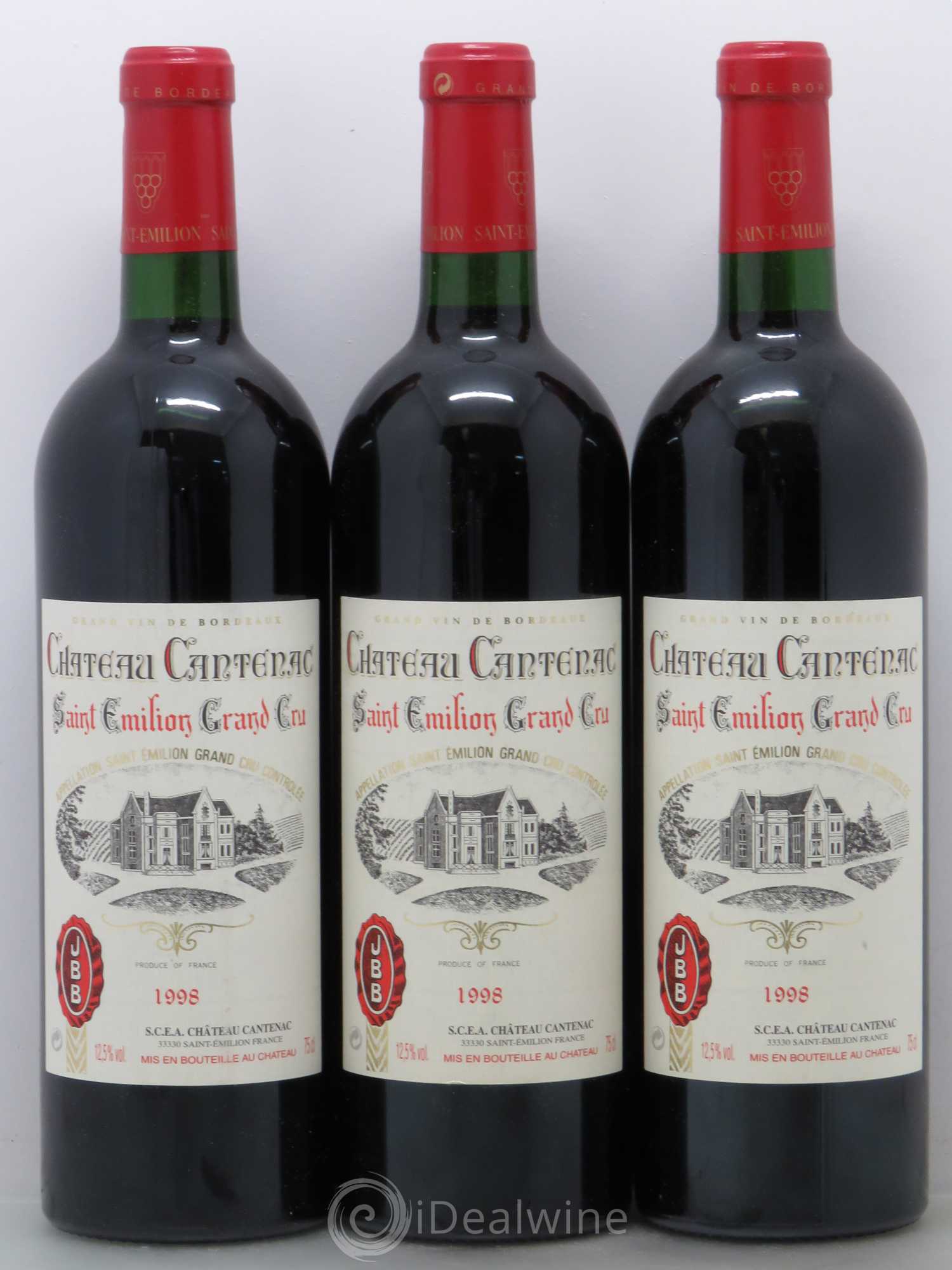 Bordeaux Cantenac, Saint Emilion 1998 - Lot de 12 bouteilles - 3