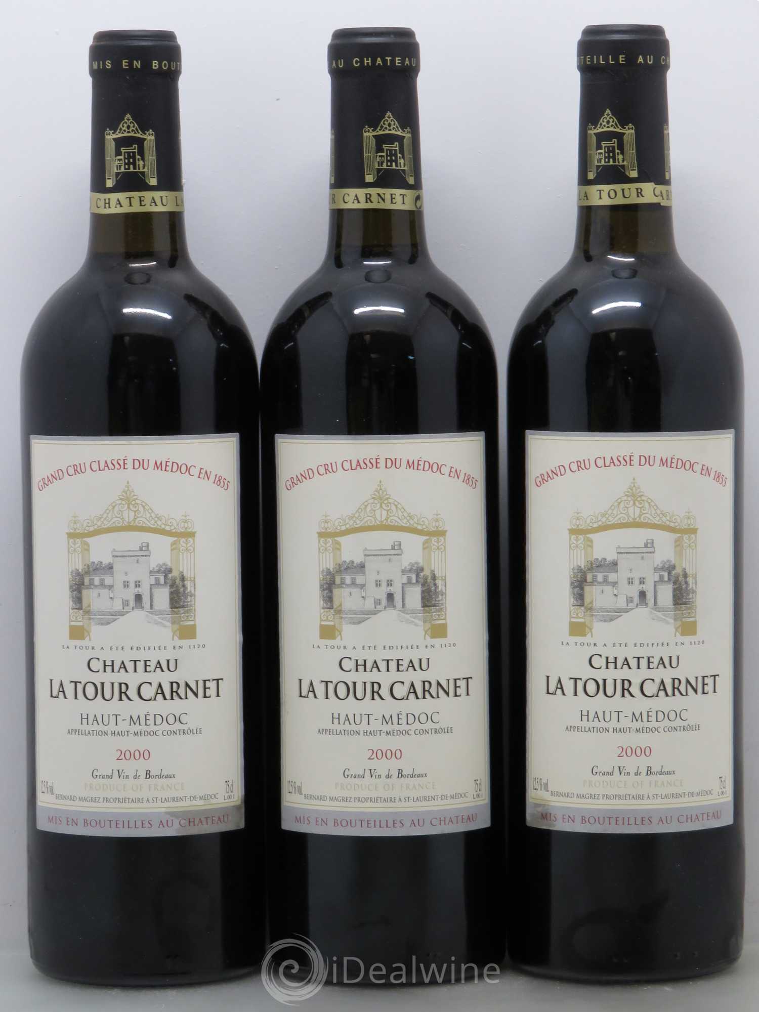 Château la Tour Carnet 4ème Grand Cru Classé 2000 - Lot de 6 bouteilles - 1