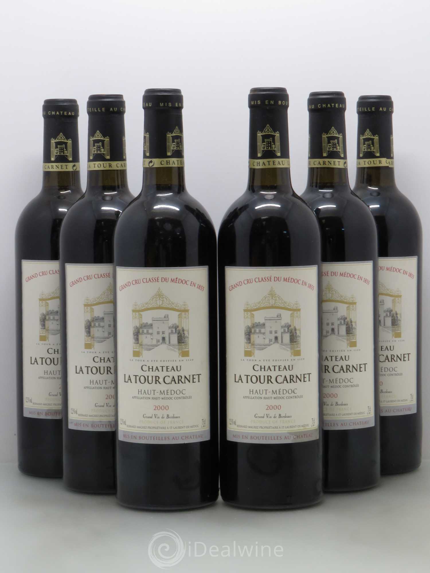 Château la Tour Carnet 4ème Grand Cru Classé 2000 - Lot de 6 bouteilles - 0