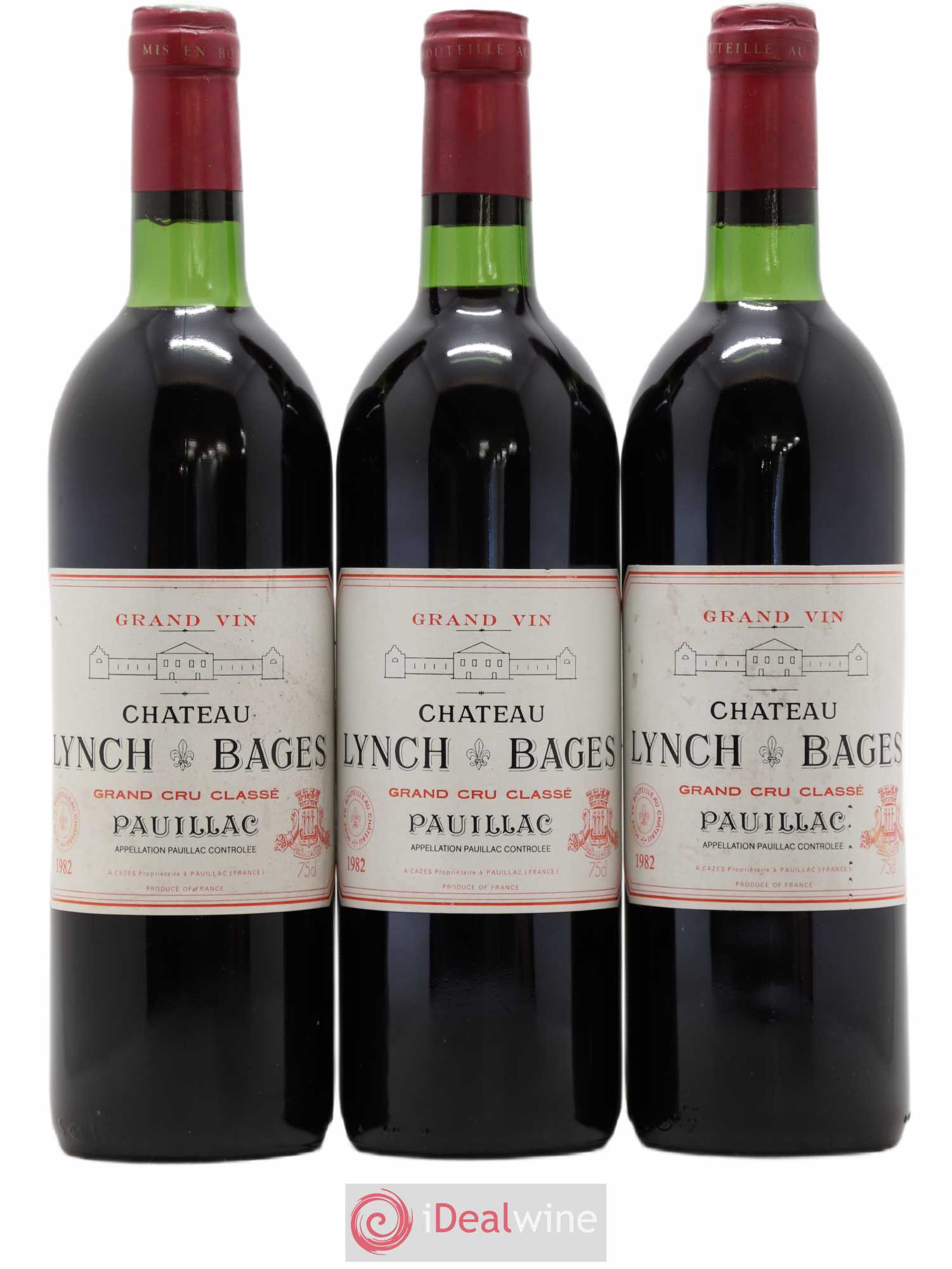 Château Lynch Bages 5ème Grand Cru Classé 1982 - Lot de 3 bouteilles - 0