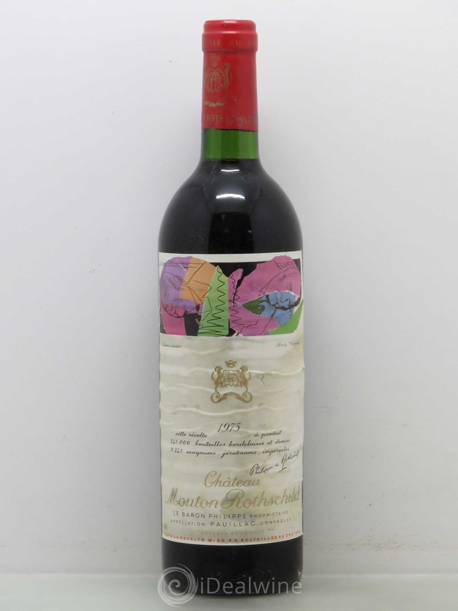 Château Mouton Rothschild 1er Grand Cru Classé 1975 - Lot de 1 bouteille - 0