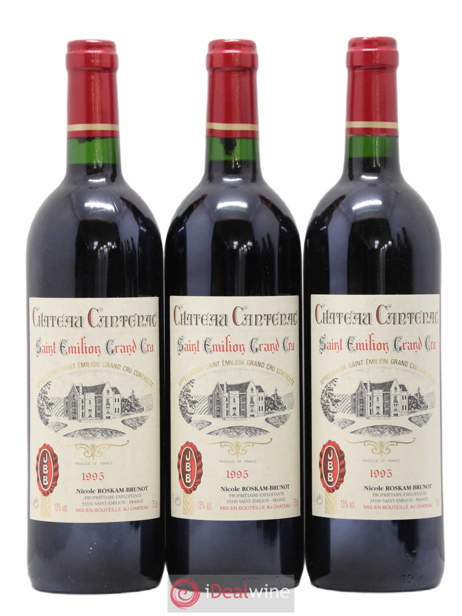 Saint-Émilion Grand Cru Château Cantenac 1995 - Lot de 6 bouteilles - 2