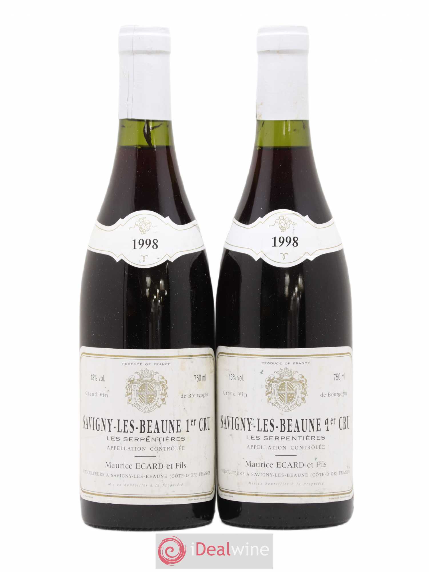 Savigny-lès-Beaune 1er Cru Les Serpentières Michel Ecard 1998 - Posten von 2 Flaschen - 0