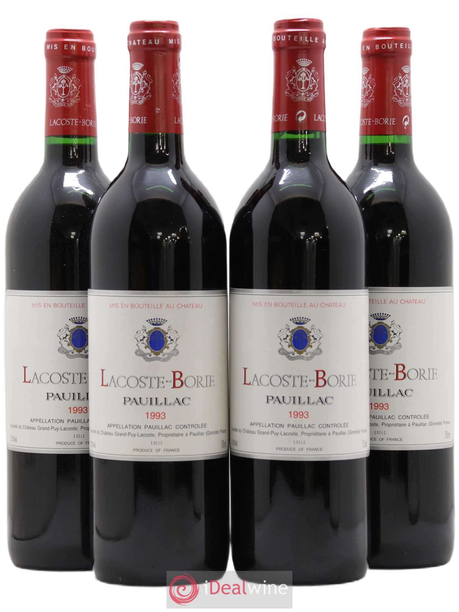 Lacoste Borie 1993 - Lot de 4 bouteilles - 0