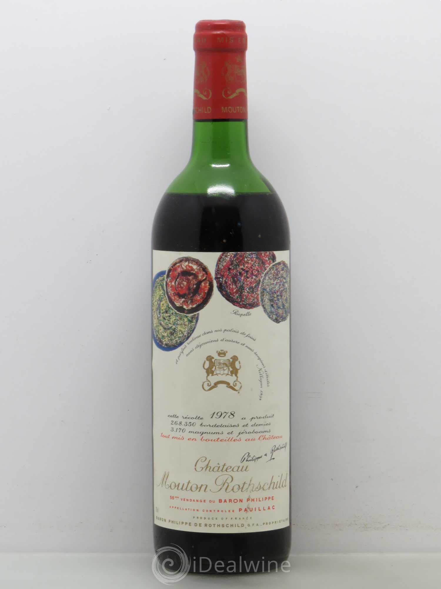Château Mouton Rothschild 1er Grand Cru Classé 1978 - Lot de 1 bouteille - 0