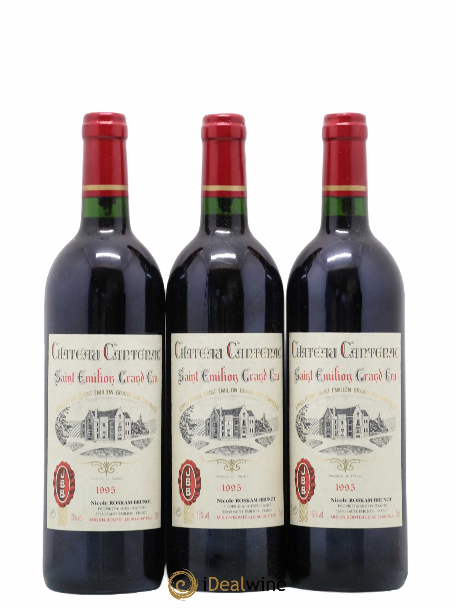 Saint-Émilion Grand Cru Chateau Cantenac 1995 - Posten von 12 Flaschen - 1